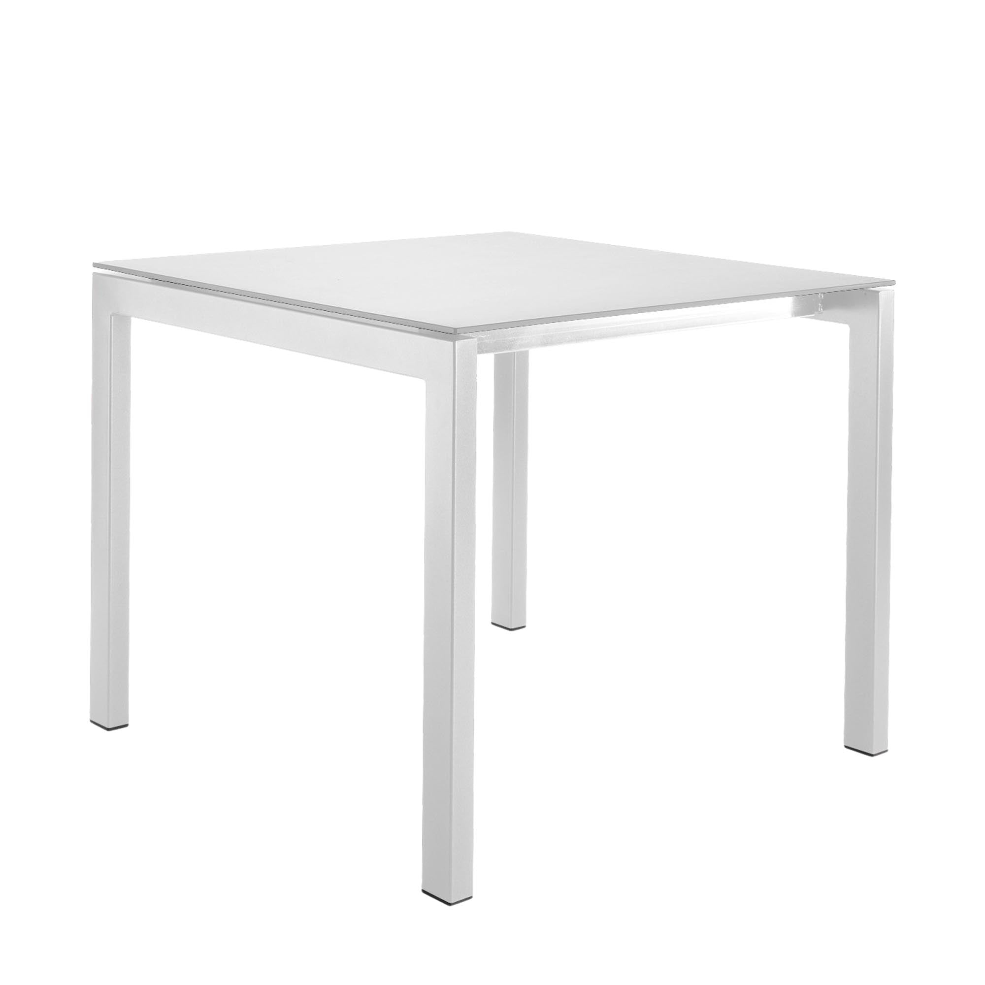 Moderner Luzern Glasfaser-Gartentisch 90x90 von Schaffner: wetterfest, flexibel, langlebig, pflegeleichtes Design, perfekt für Garten, Terrasse und Balkon.