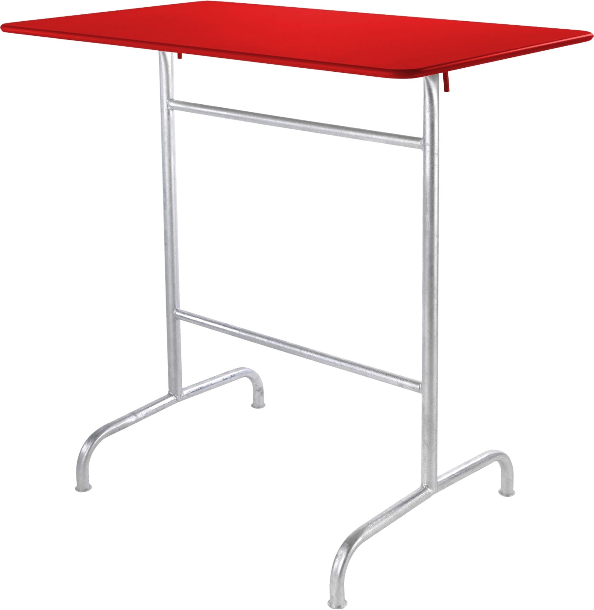 Hochwertiger, klappbarer Rigi Metall-Stehtisch 120x70 / 110 aus wetterfestem Schweizer Stahl, perfekt für Garten, Terrasse und Outdoor-Events. Robust & stilvoll.