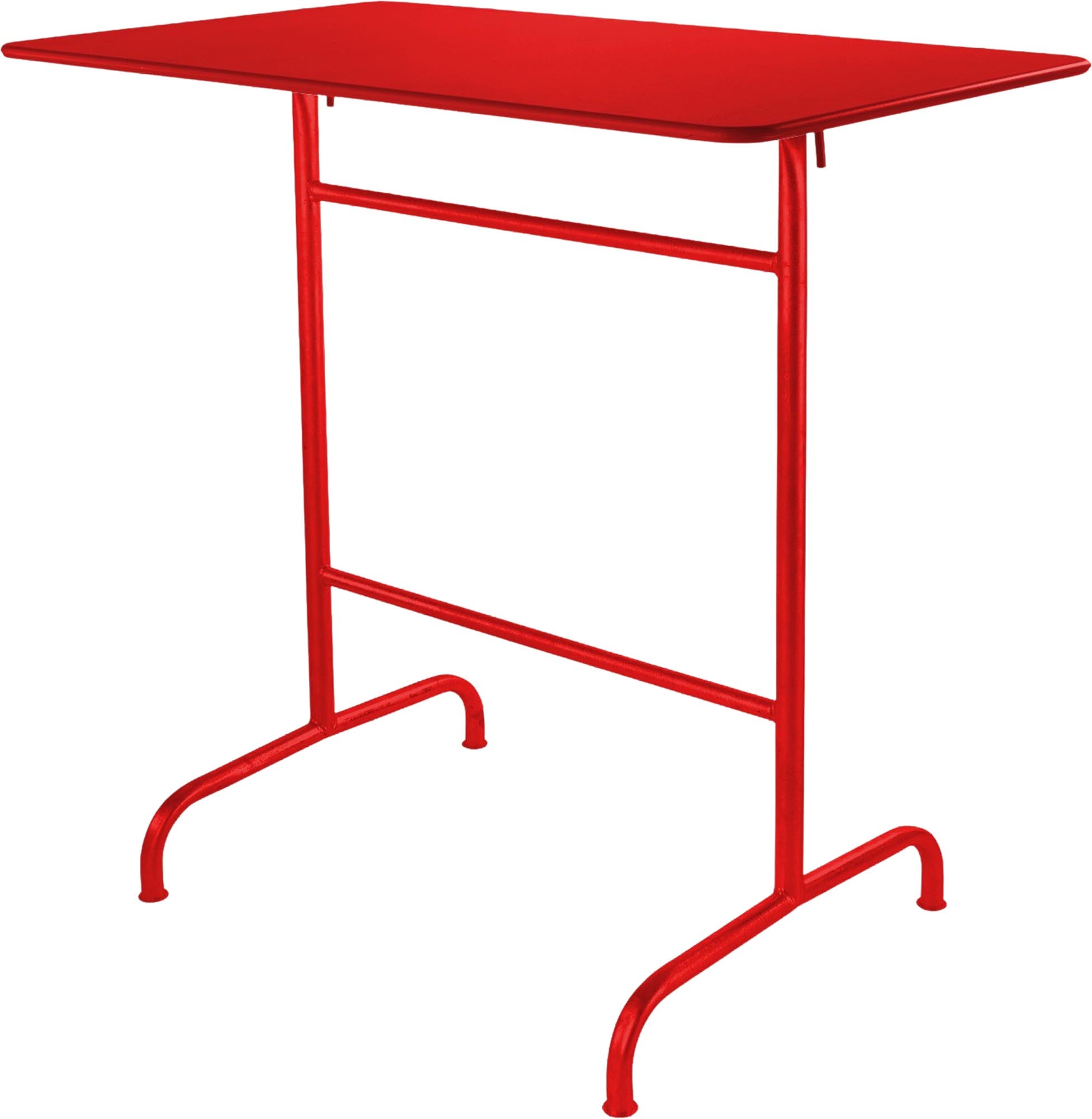 Robuster, wetterfester Rigi Metall-Stehtisch 120x70 / 110 klappbar aus Schweizer Stahl, ideal für Garten, Terrasse und Outdoor-Veranstaltungen. Hochwertig & stilvoll.