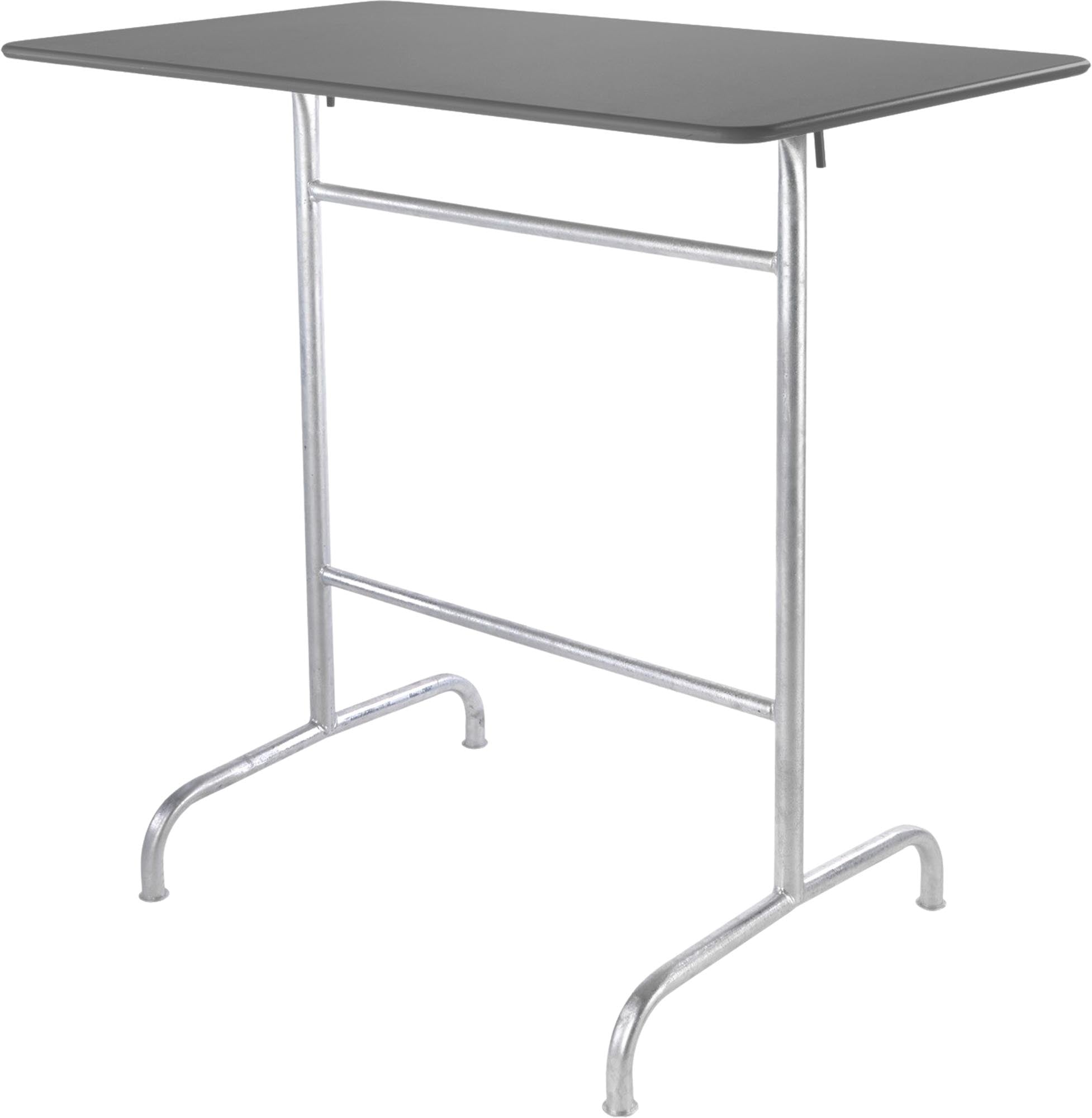 Rigi Metall-Stehtisch Outdoor 120x70 / 110 klappbar in Alusilber präsentiert im Onlineshop von KAQTU Design AG. Hochtisch Outdoor ist von Schaffner