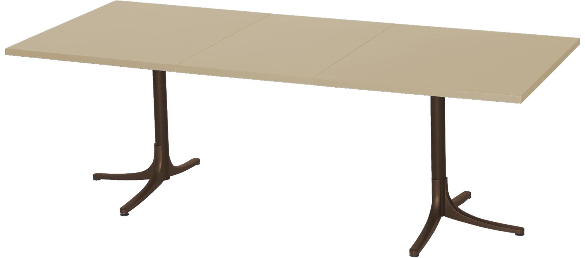 Stilvoller Metalltisch Arbon von Schaffner, flexibel erweiterbar.