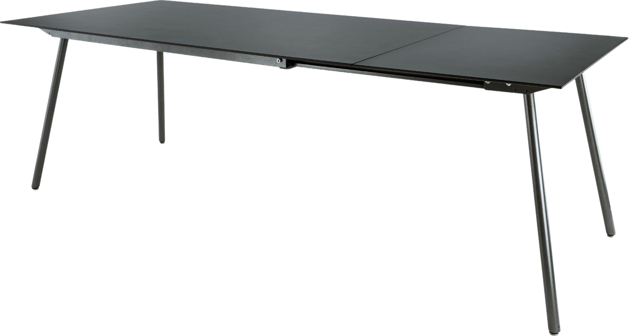 Eleganter, wetterfester Glasfaser-Gartentisch 160/220x90cm, ausziehbar, langlebig, pflegeleicht, Schweizer Qualität, ideal für Garten, Terrasse, Outdoor.