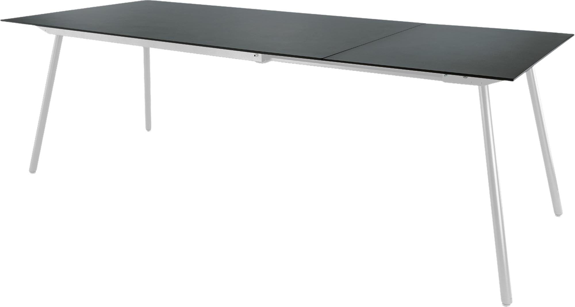 Eleganter, ausziehbarer Gartentisch aus Glasfaser, 160/220x90 cm, perfekt für gesellige Abende im Freien und stilvolle Gartenmöbel.