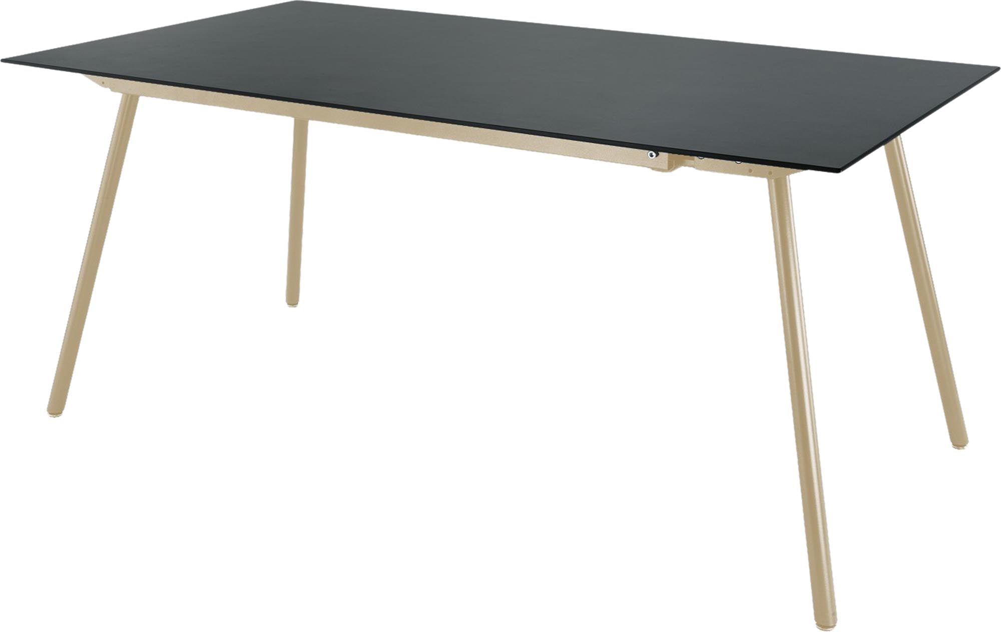 Eleganter, wetterfester Glasfaser-Gartentisch 160x90 cm von Schaffner, langlebig, pflegeleicht, in vielfältigen Farben, made in Switzerland – perfekt für Garten & Terrasse.