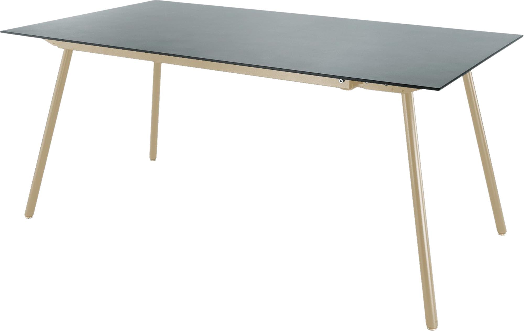 Eleganter 160x90 cm Glasfaser-Gartentisch von Schaffner, wetterfest, robust und pflegeleicht. Ideal für Garten, Balkon und Terrasse – Schweizer Qualität.