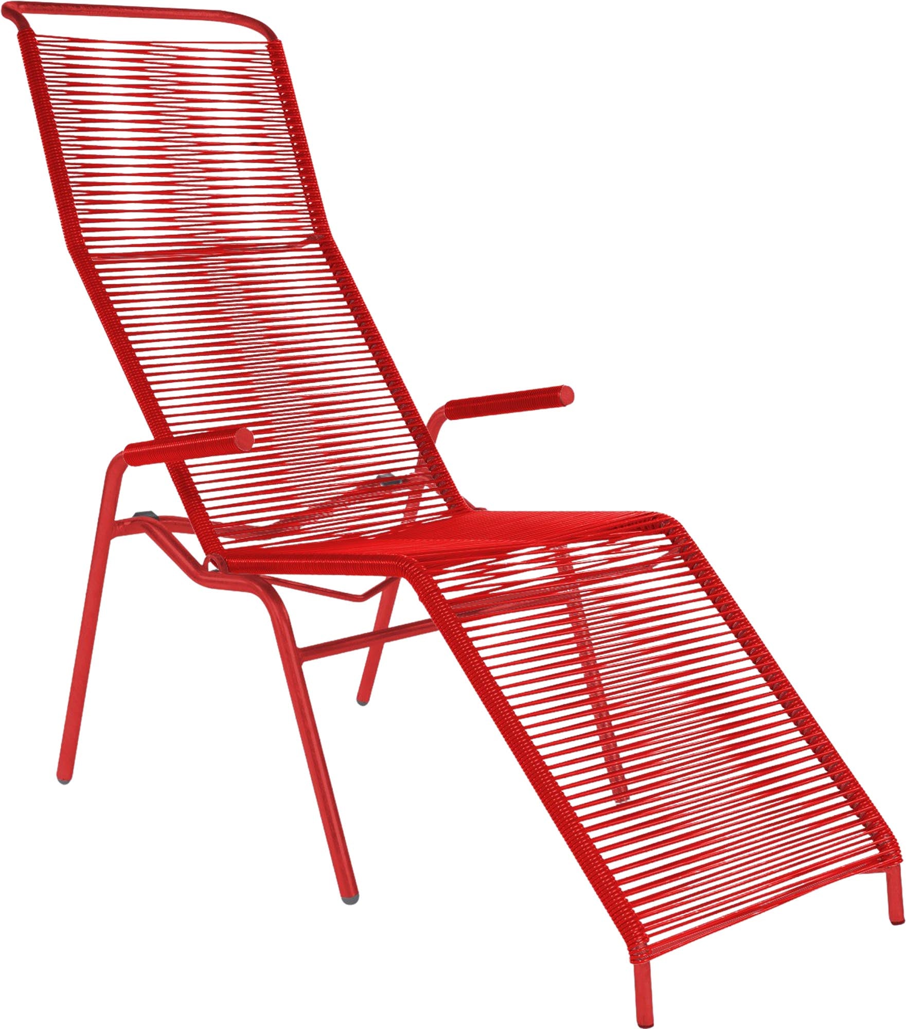 Hochwertiger Säntis Spaghetti Liegestuhl von Schaffner, wetterfest, langlebig und stilvoll. Perfekt für Garten, Terrasse oder Balkon – Made in Switzerland.