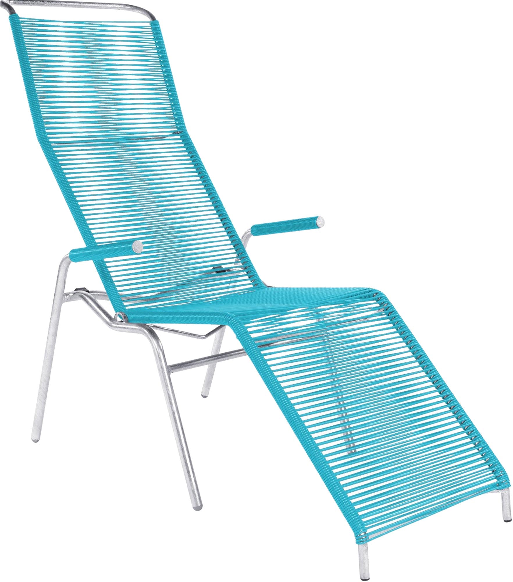 Eleganter Säntis Spaghetti Liegestuhl von Schaffner, ideal für entspannte Stunden im Freien. Robust und wetterbeständig, für jeden Außenbereich geeignet.