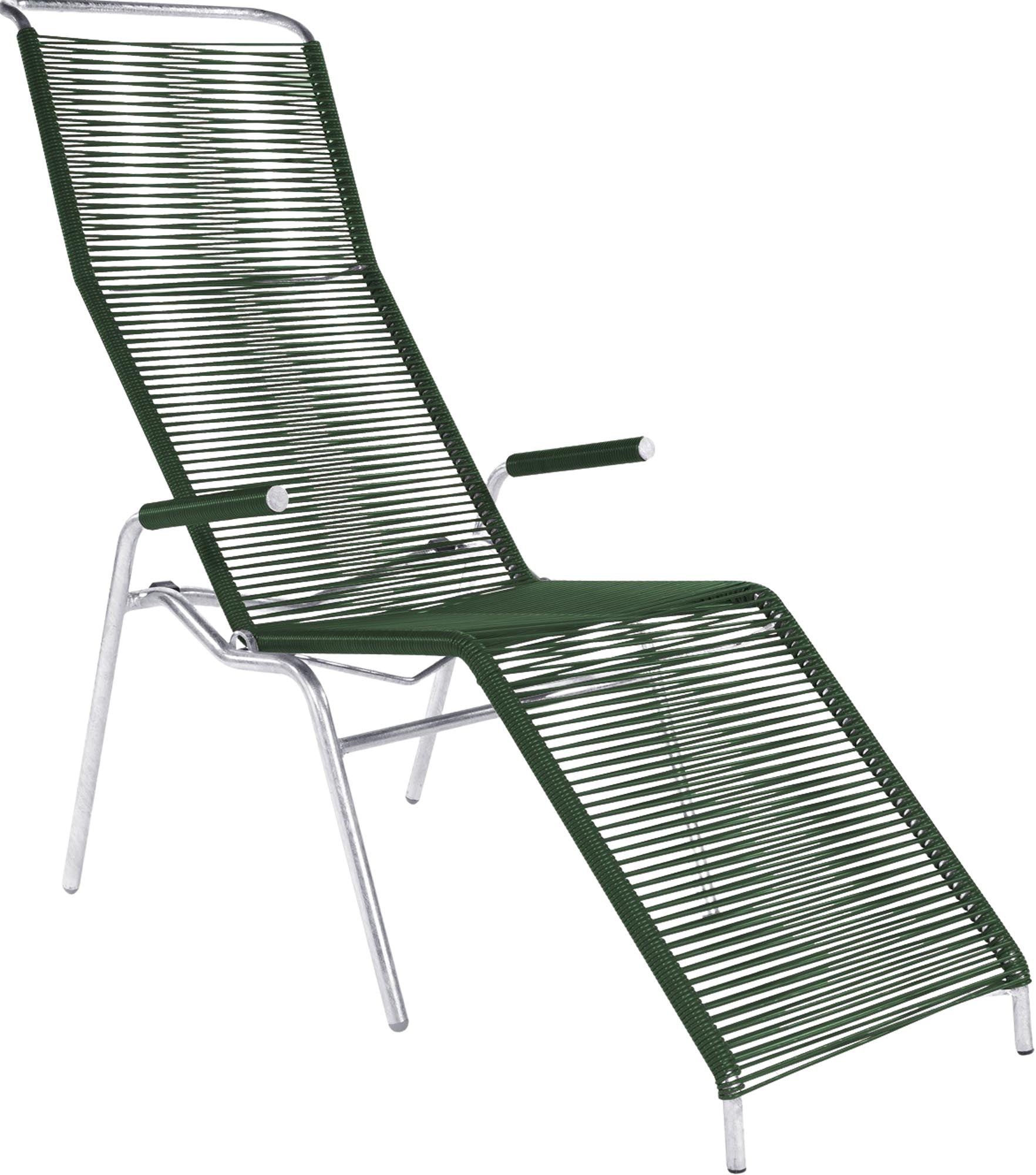 Hochwertiger Säntis Spaghetti Liegestuhl von Schaffner, wetterfest, langlebig und stilvoll. Perfekt für Garten, Balkon und Terrasse. Schweizer Qualität.