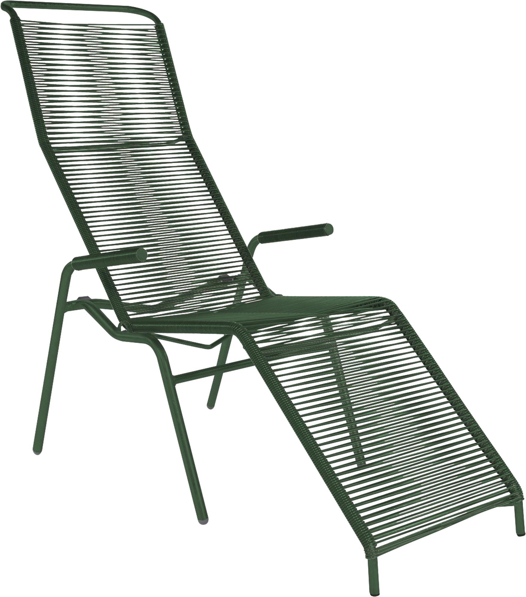 Hochwertiger Säntis Spaghetti Liegestuhl von Schaffner, wetterfest, langlebig und stilvoll. Perfekt für Garten, Terrasse oder Balkon. Schweizer Qualität.