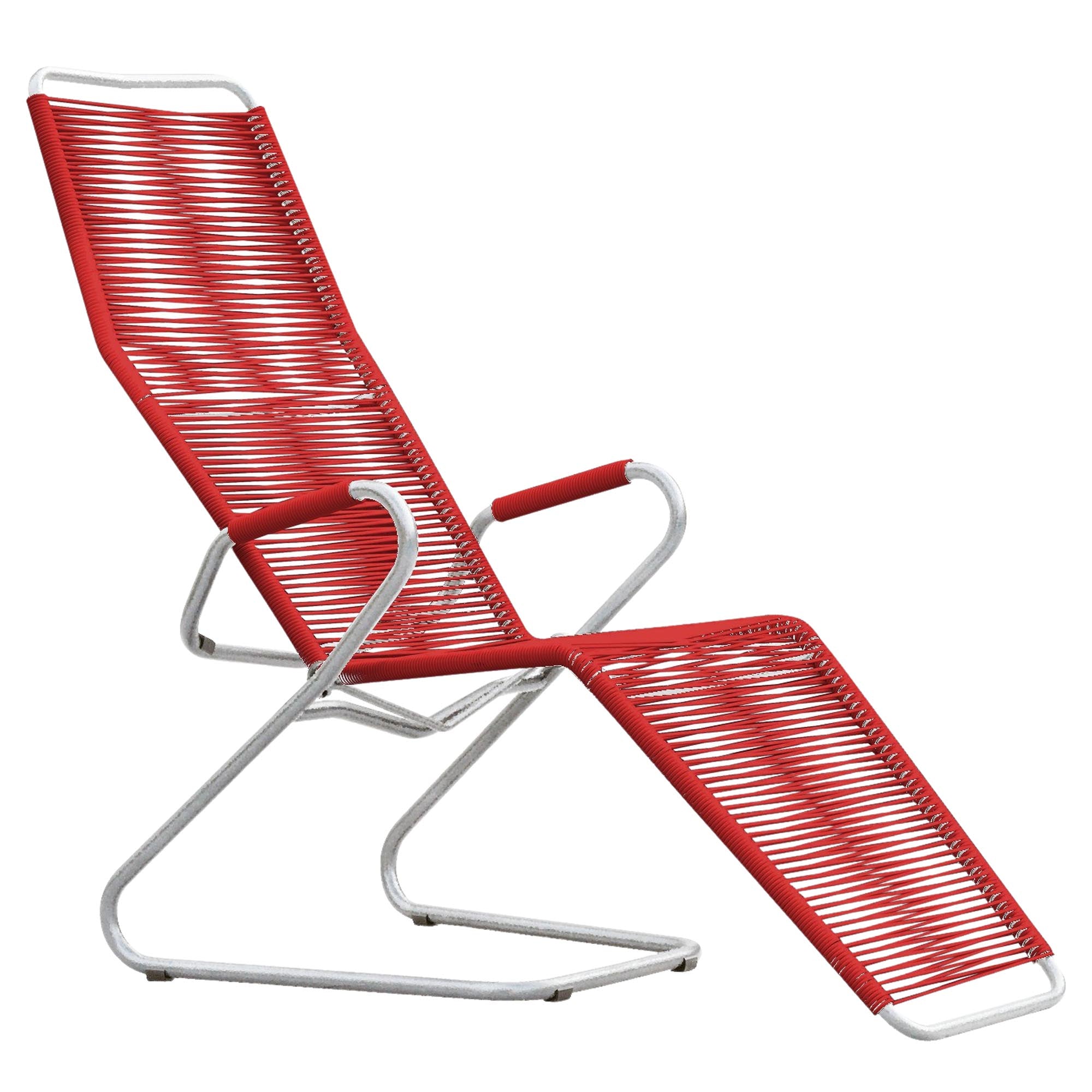 Stylischer Locarno Spaghetti Liegestuhl von Schaffner, perfekt für Garten und Terrasse, bietet hohen Komfort und modernes Design.