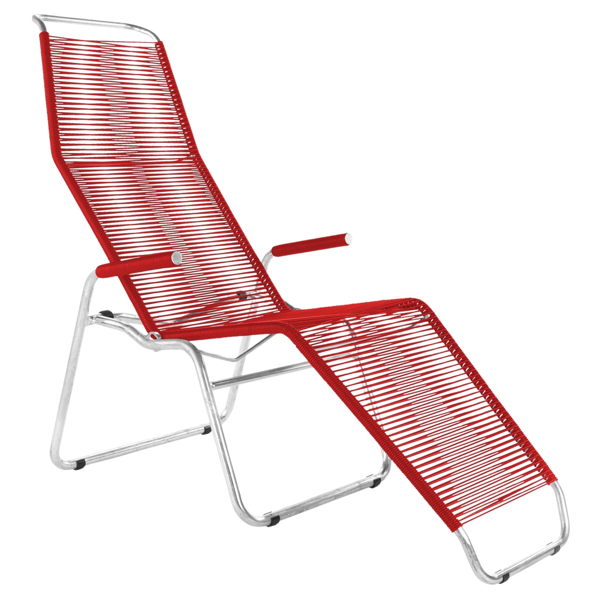 Liege Brissago Spaghetti in Rot präsentiert im Onlineshop von KAQTU Design AG. Liegestuhl ist von Schaffner