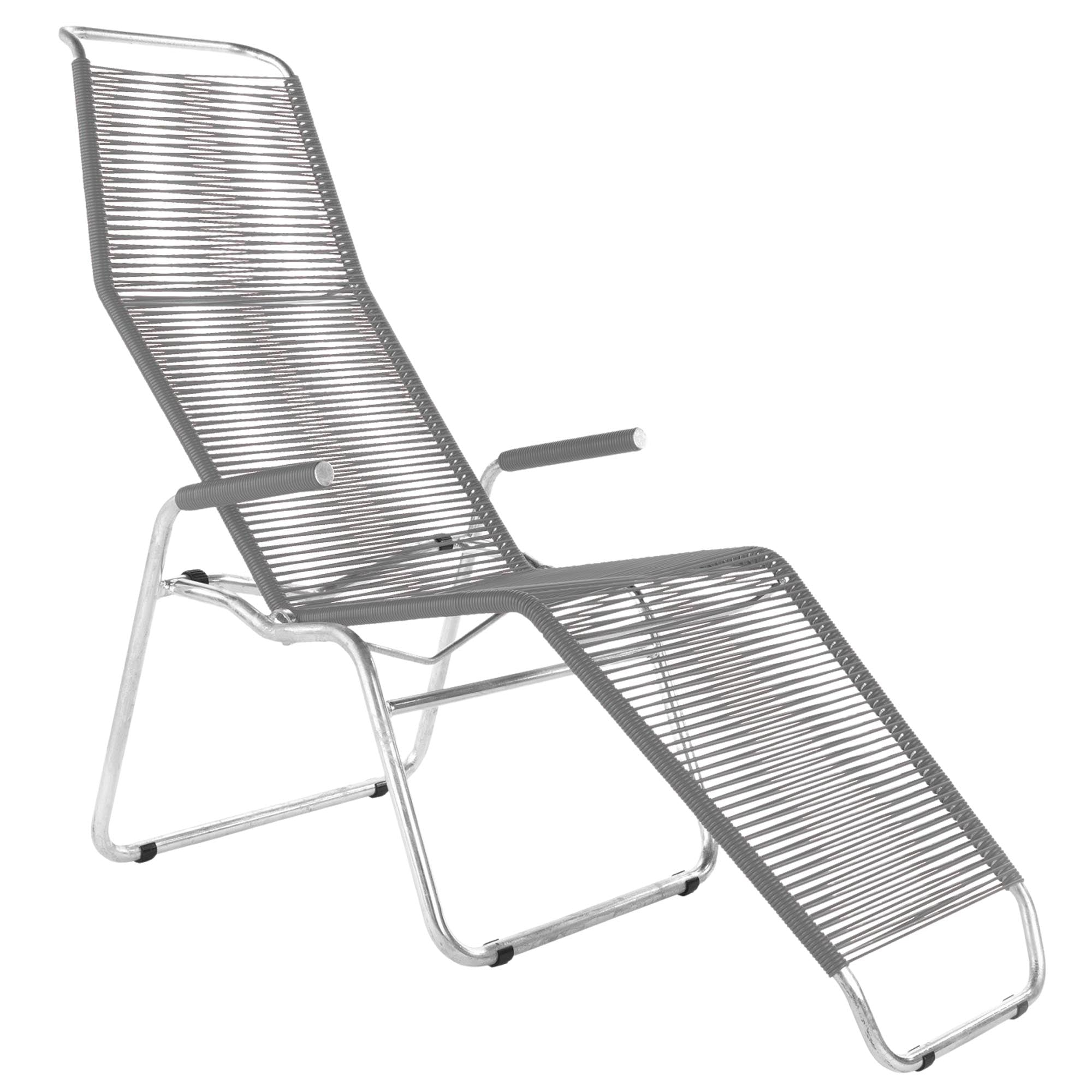 Liege Brissago Spaghetti in Alusilber präsentiert im Onlineshop von KAQTU Design AG. Liegestuhl ist von Schaffner