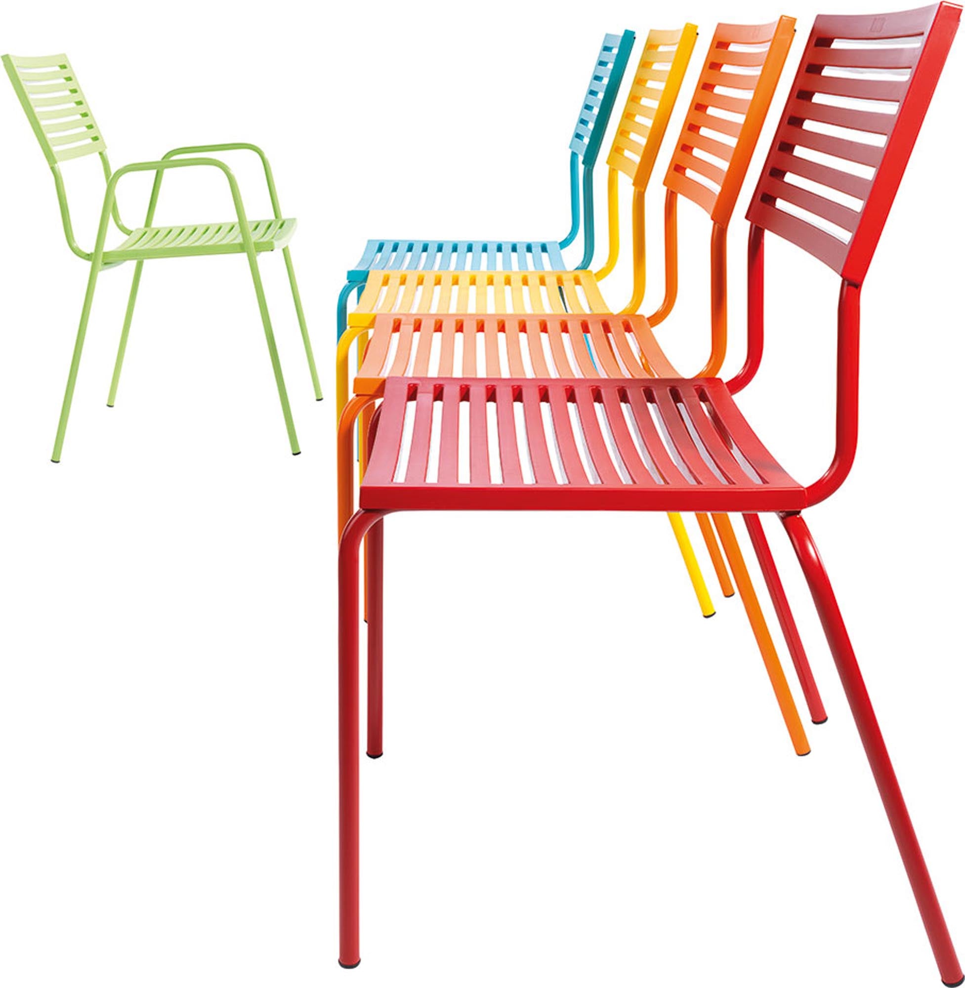 Bodensee Lamello-Gartenstuhl ohne Armlehne in Rot präsentiert im Onlineshop von KAQTU Design AG. Gartenstuhl ist von Schaffner