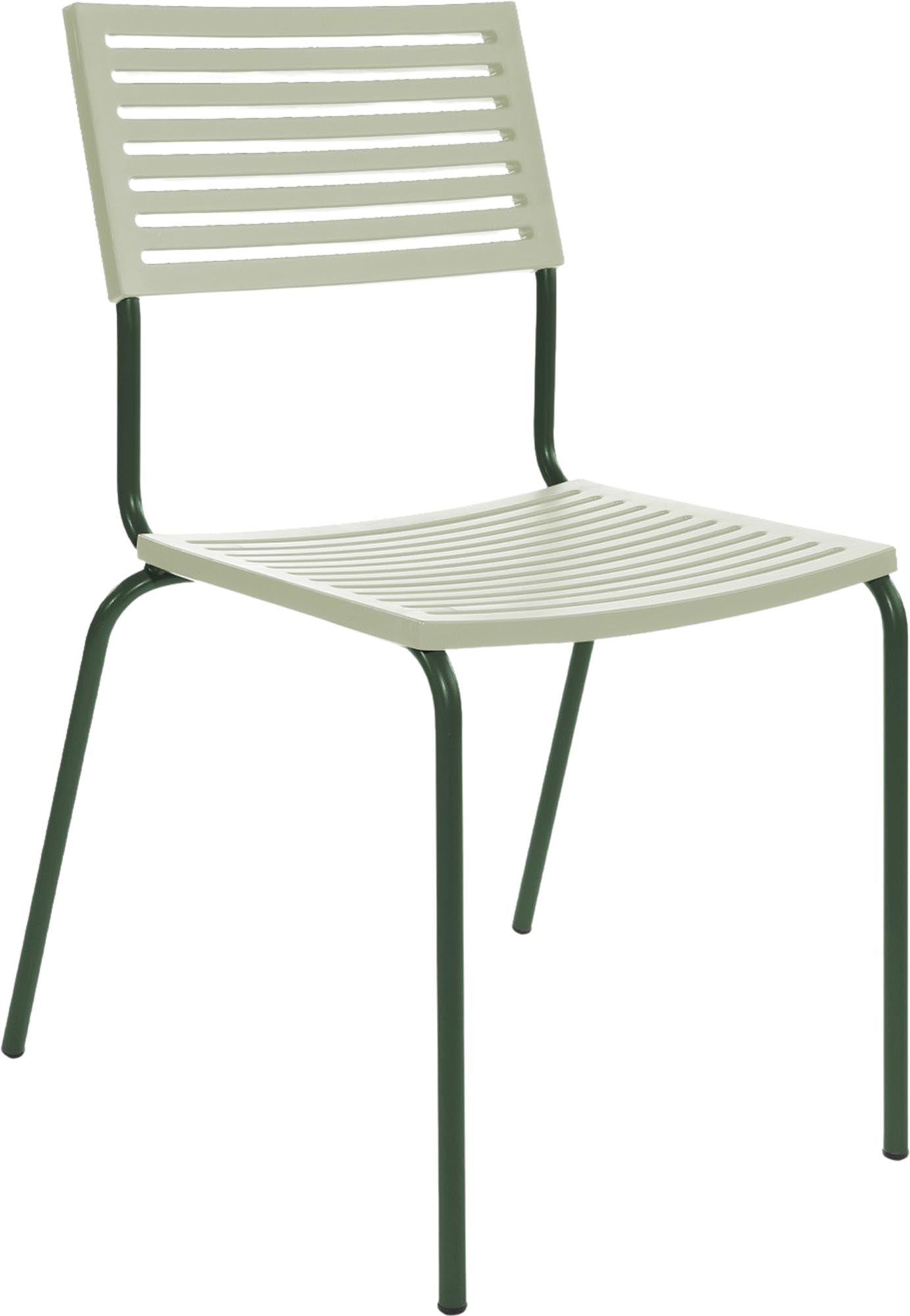 Bodensee Lamello-Gartenstuhl ohne Armlehne in Pastellgrün präsentiert im Onlineshop von KAQTU Design AG. Gartenstuhl ist von Schaffner