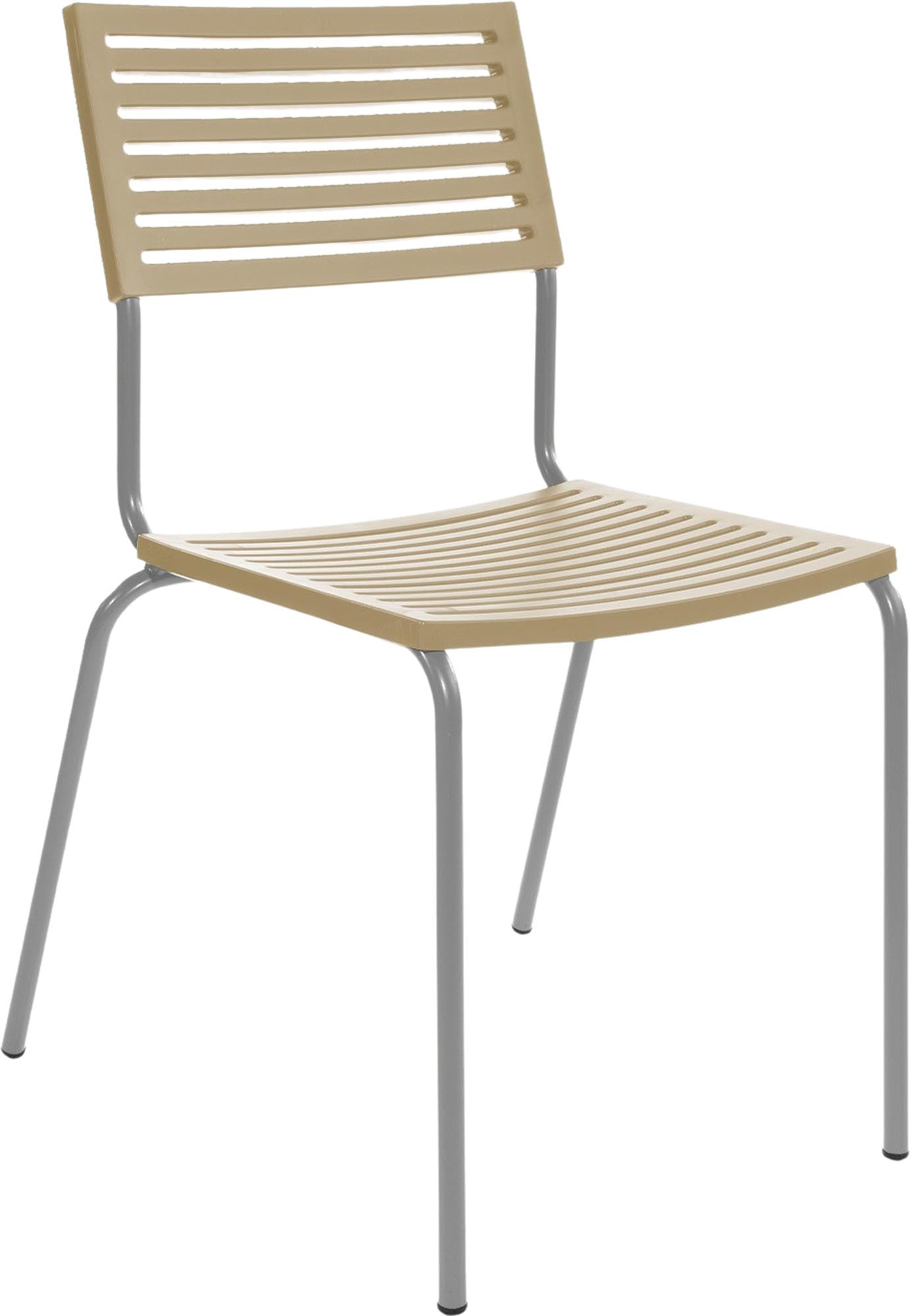 Bodensee Lamello-Gartenstuhl ohne Armlehne in Pastellbraun präsentiert im Onlineshop von KAQTU Design AG. Gartenstuhl ist von Schaffner