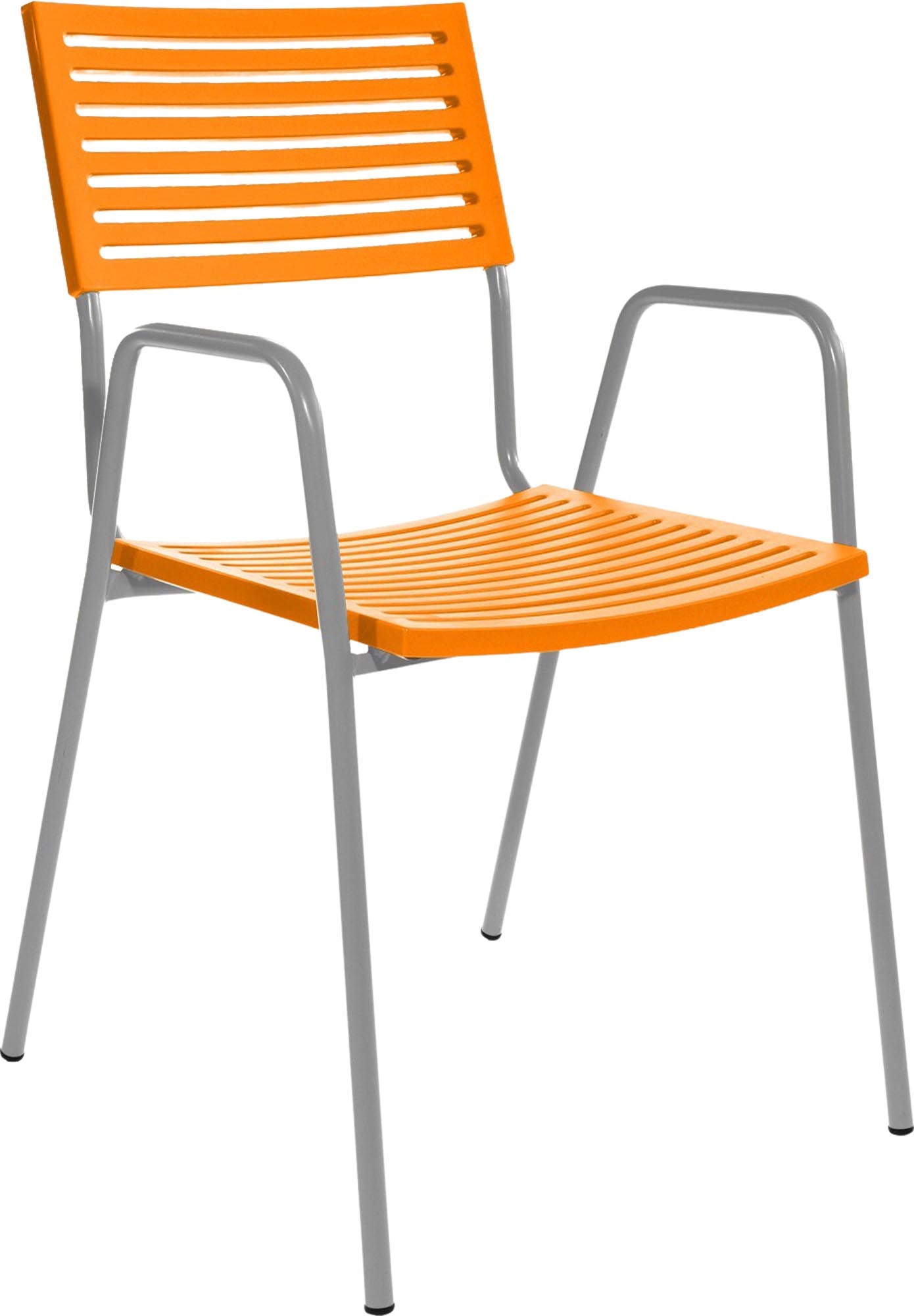 Eleganter Sessel Lamello mit Armlehne, wetterbeständig, stapelbar, ausgezeichnet mit deutschem Designpreis 2016.