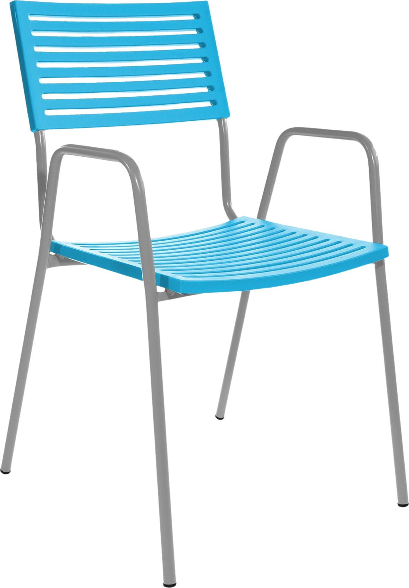 Eleganter Bodensee Lamello-Gartenstuhl mit Armlehnen, ideal für den Außenbereich, robust und stilvoll, perfekt für entspannte Stunden im Garten.
