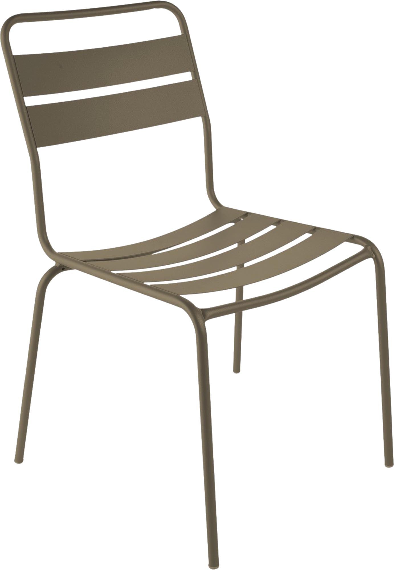 Glarus Ganzmetall-Gartenstuhl ohne Armlehne, wetterfest, UV-beständig, langlebig, Schweizer Qualität, pflegeleicht, vielseitig für Garten, Terrasse & Gastronomie.