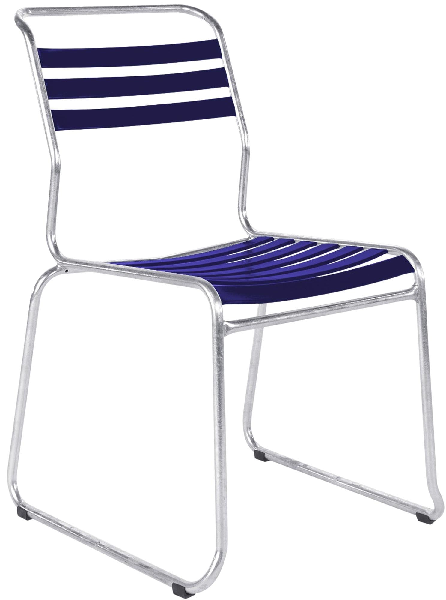 Säntis Lättli-Gartenstuhl ohne Armlehne Kufen in Blau präsentiert im Onlineshop von KAQTU Design AG. Gartenstuhl ist von Schaffner