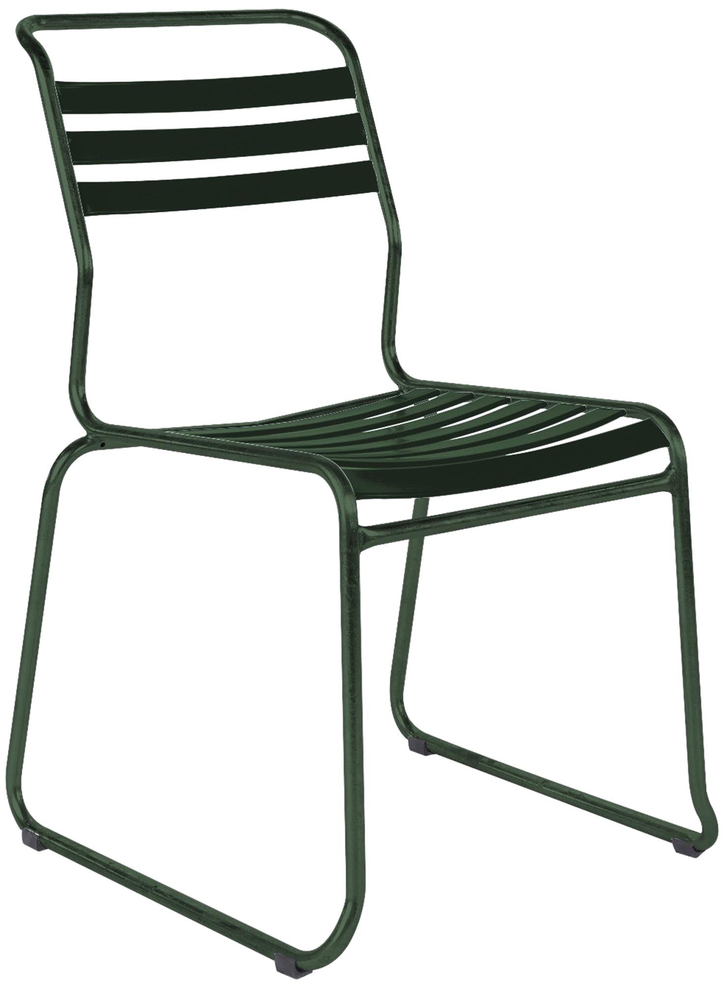 Säntis Lättli-Gartenstuhl ohne Armlehne Kufen in Tannengrün präsentiert im Onlineshop von KAQTU Design AG. Gartenstuhl ist von Schaffner