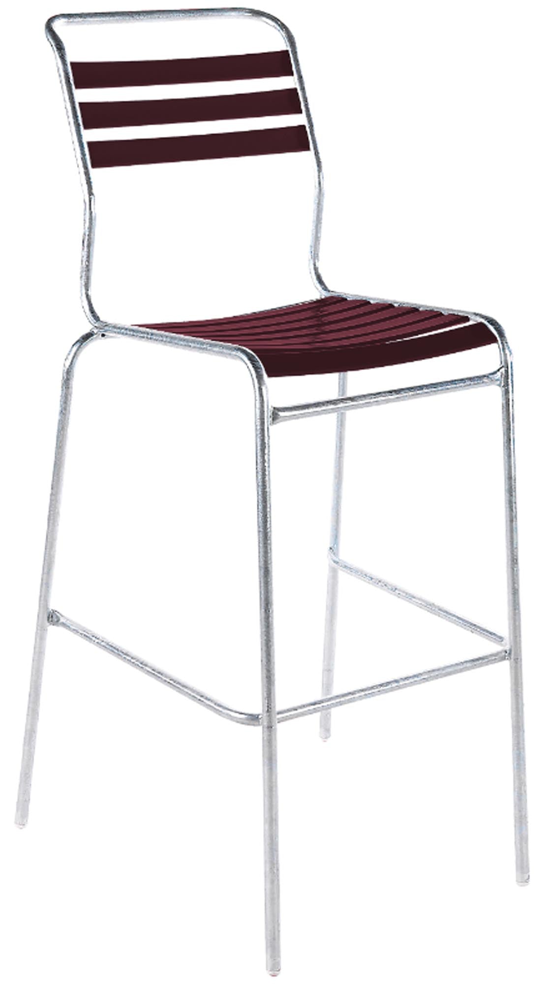 Säntis Lättli-Barstuhl Outdoor ohne Armlehne, wetterfest, robust, nachhaltiges Design, Schweizer Qualität, ideal für Terrasse, Balkon und Gartenbar.