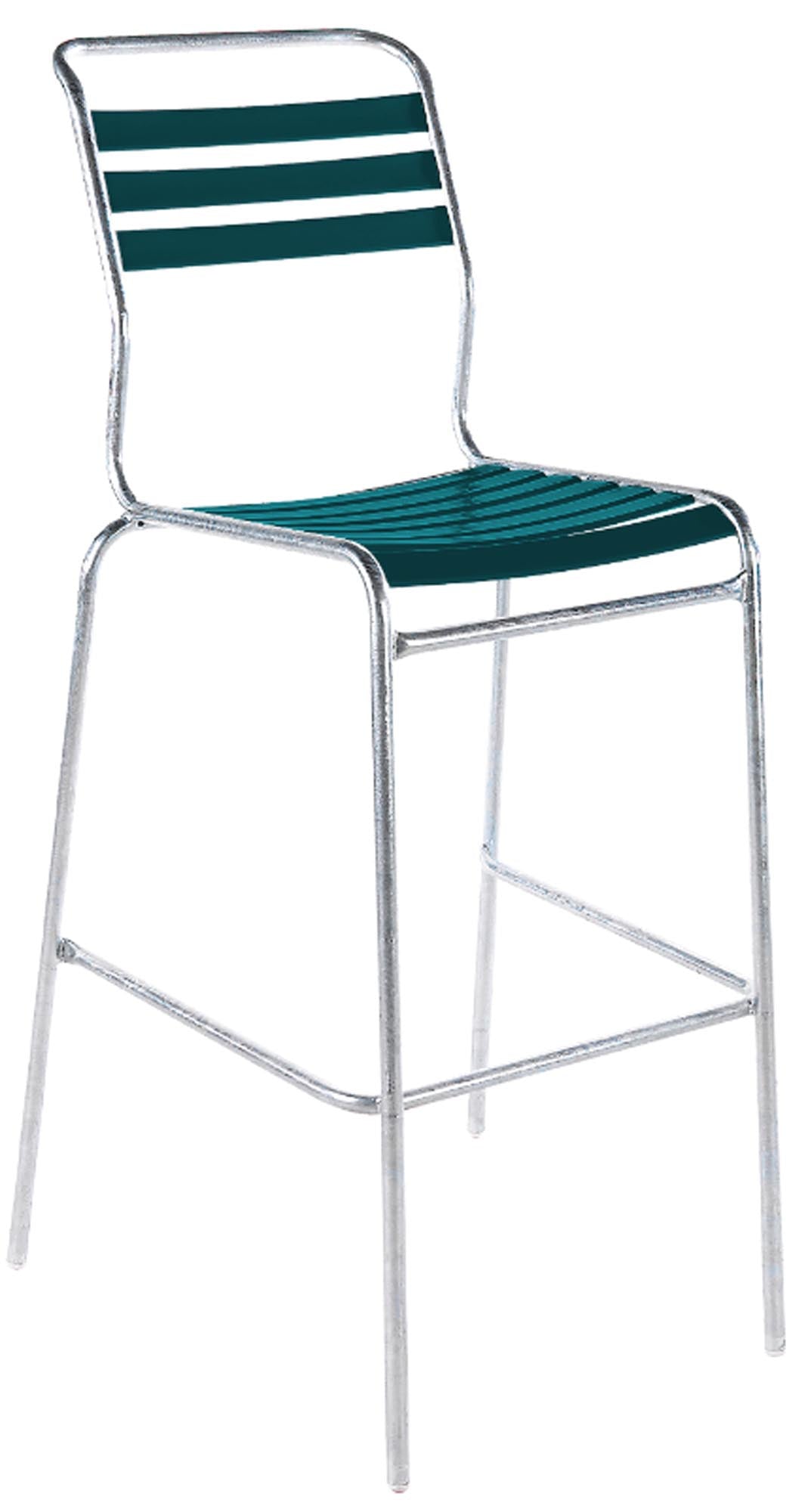 Säntis Lättli-Barstuhl Outdoor ohne Armlehne in Kaliblau präsentiert im Onlineshop von KAQTU Design AG. Outdoor-Barstuhl ist von Schaffner