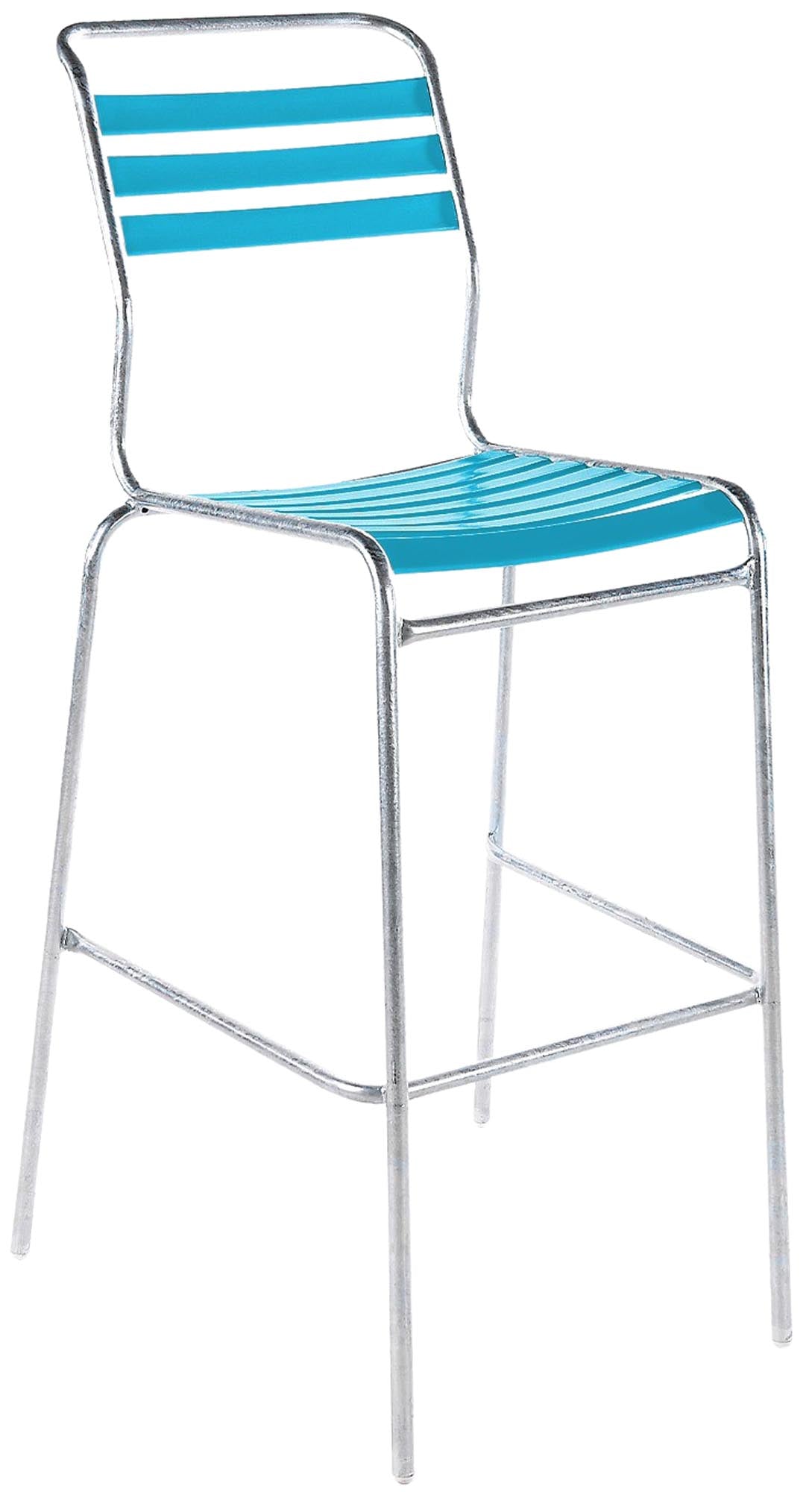 Säntis Lättli-Barstuhl Outdoor ohne Armlehne in Türkis präsentiert im Onlineshop von KAQTU Design AG. Outdoor-Barstuhl ist von Schaffner