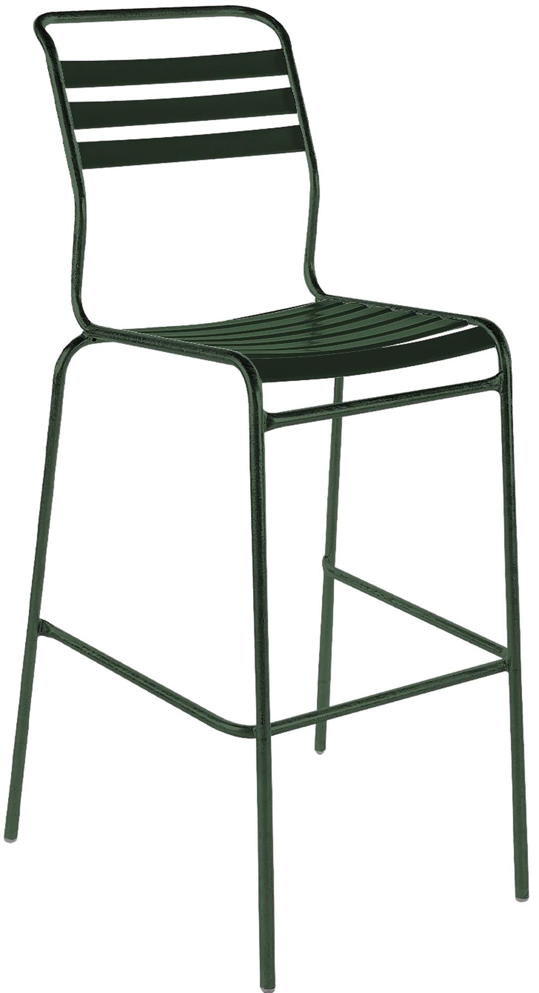 Moderner Säntis Lättli-Barstuhl für den Außenbereich, ohne Armlehnen, perfekt für entspannte Stunden auf der Terrasse oder im Garten.
