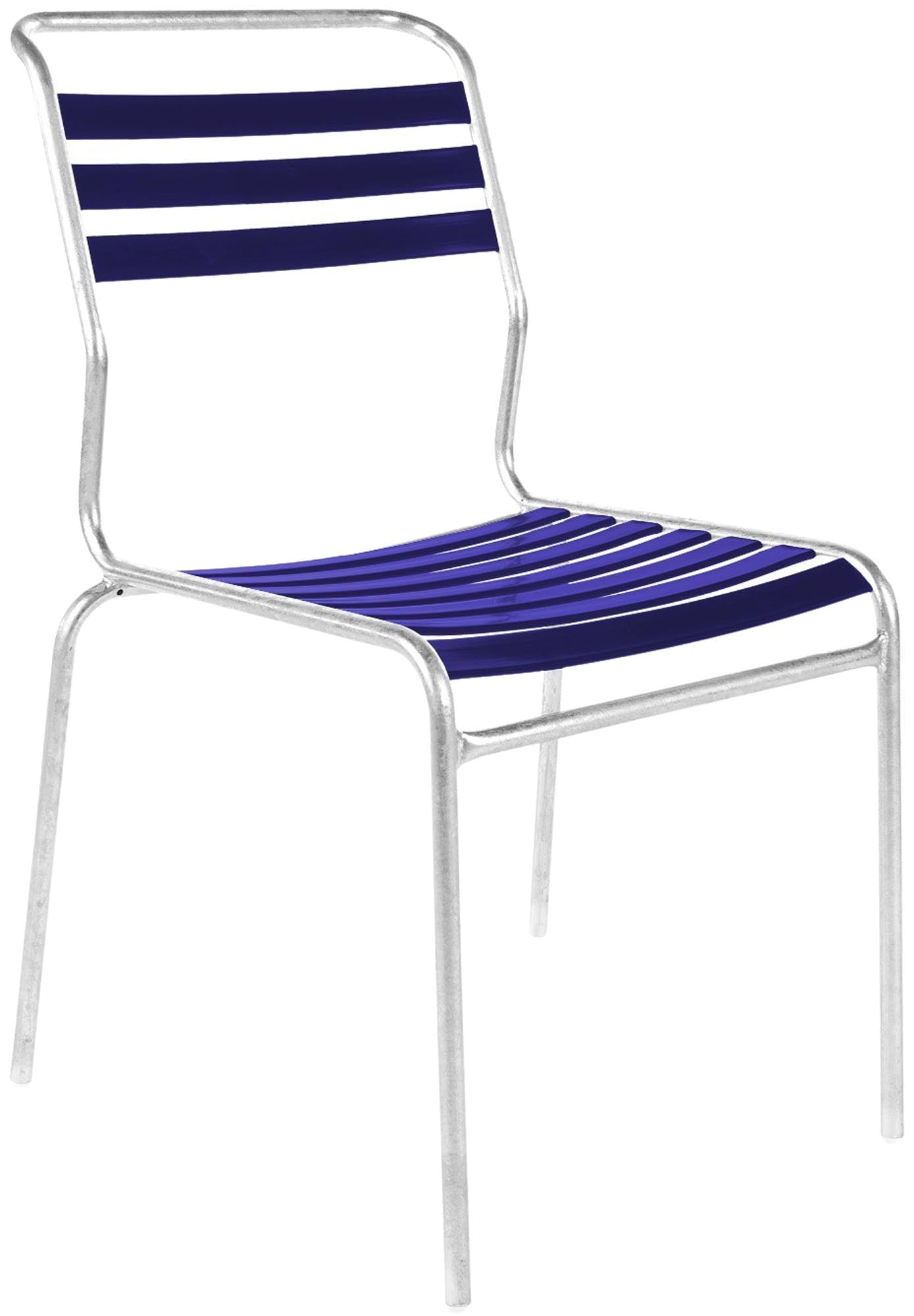 Säntis Lättli-Gartenstuhl ohne Armlehne in Blau / Feuerverzinkt präsentiert im Onlineshop von KAQTU Design AG. Gartenstuhl ist von Schaffner