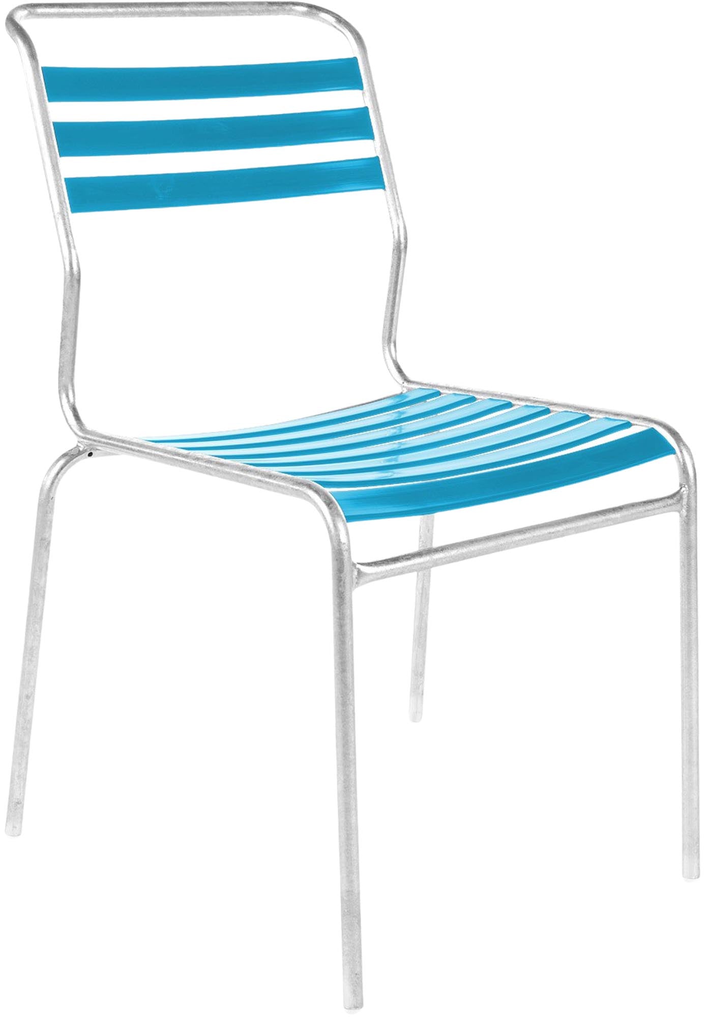 Säntis Lättli-Gartenstuhl ohne Armlehne aus wetterfestem, recyceltem Material. Schweizer Qualität, luftiges Design, langlebig, umweltfreundlich – perfekt für Garten & Terrasse.