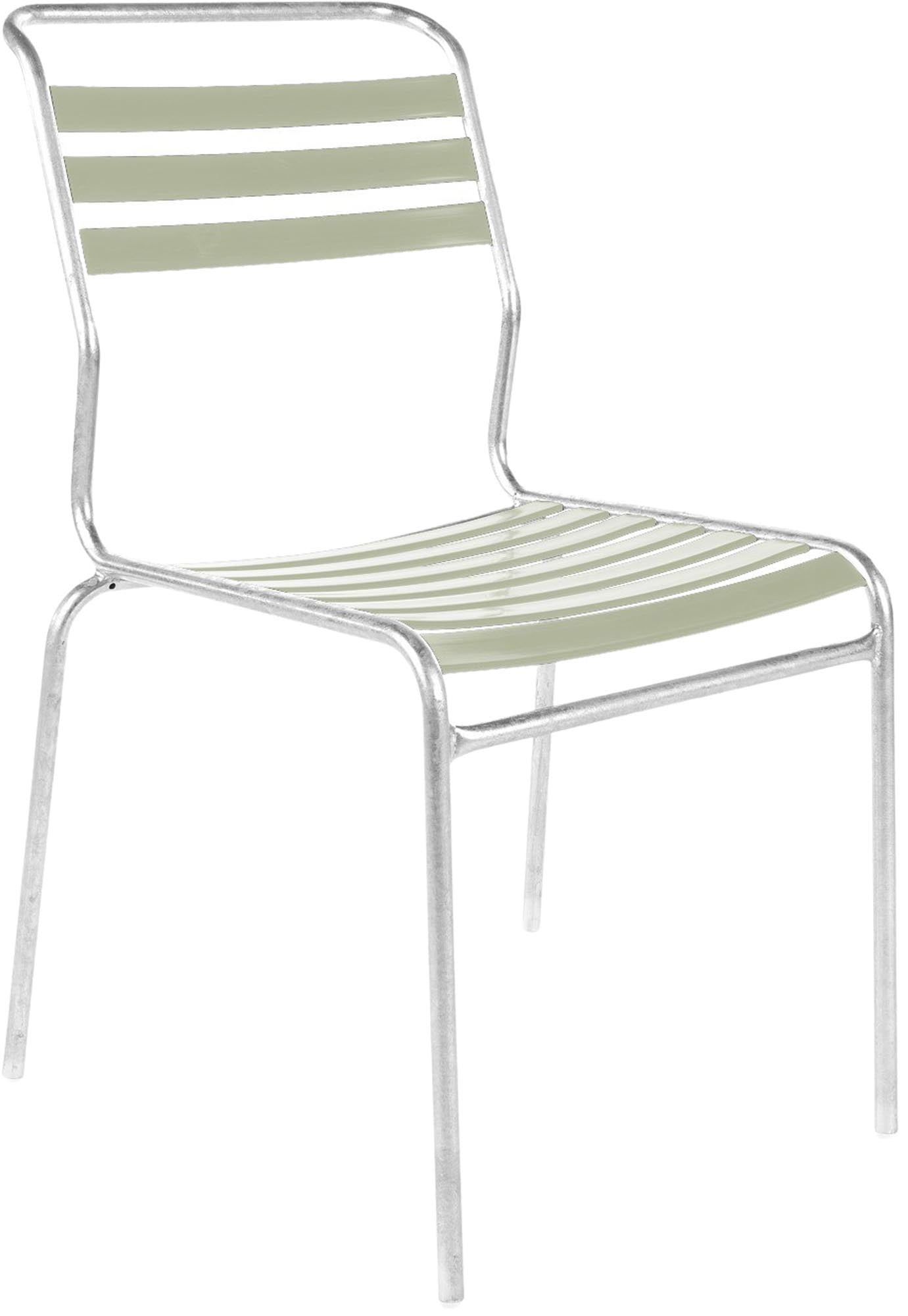 Stilvoller Säntis Lättli-Gartenstuhl ohne Armlehne von Schaffner, langlebig, wetterfest und nachhaltig, ideal für moderne Gärten und Terrassen.