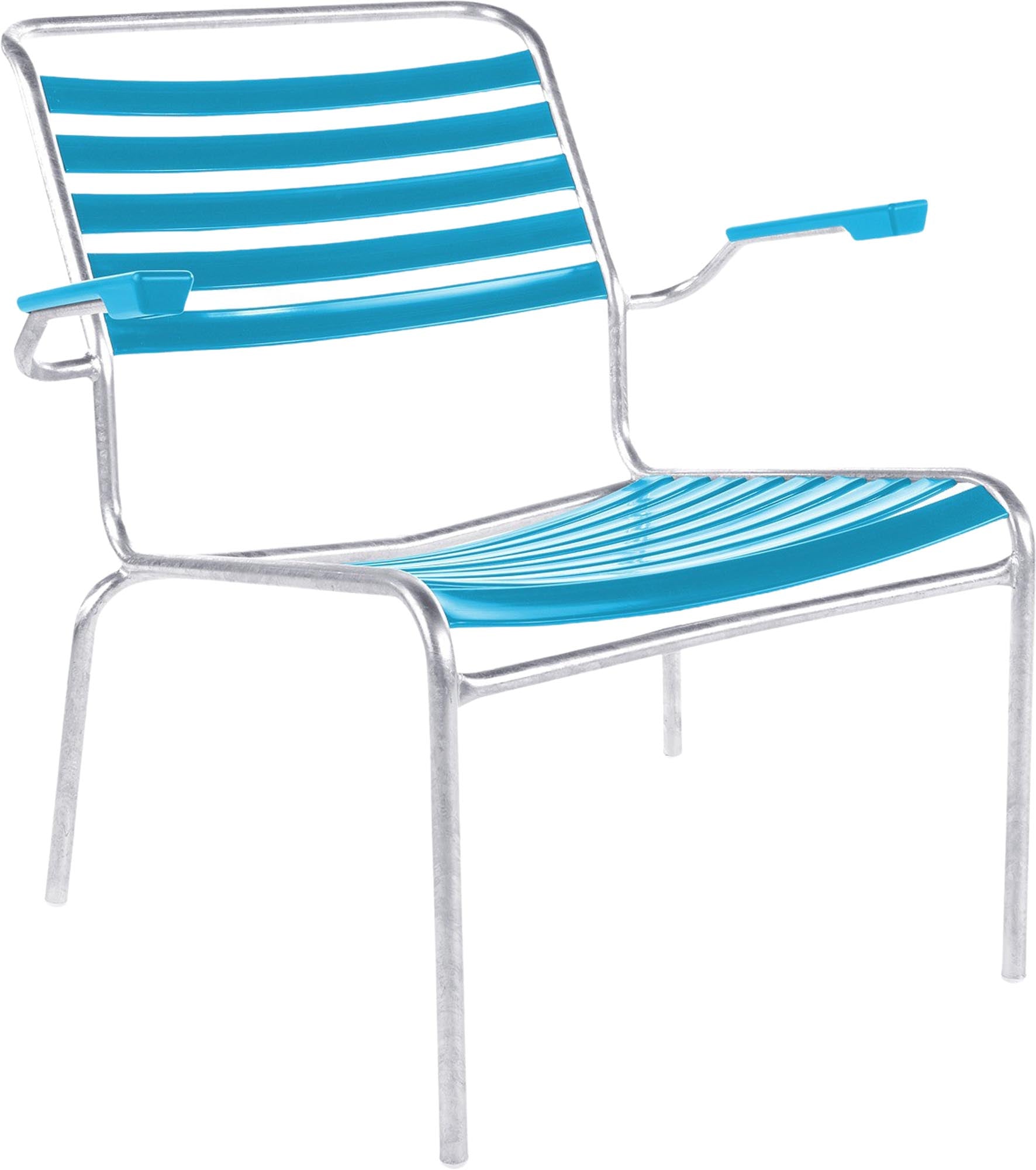Säntis Lounger mit Armlehne: Stilvoller und wetterfester Lounger für Garten und Balkon, vereint Eleganz und Robustheit.