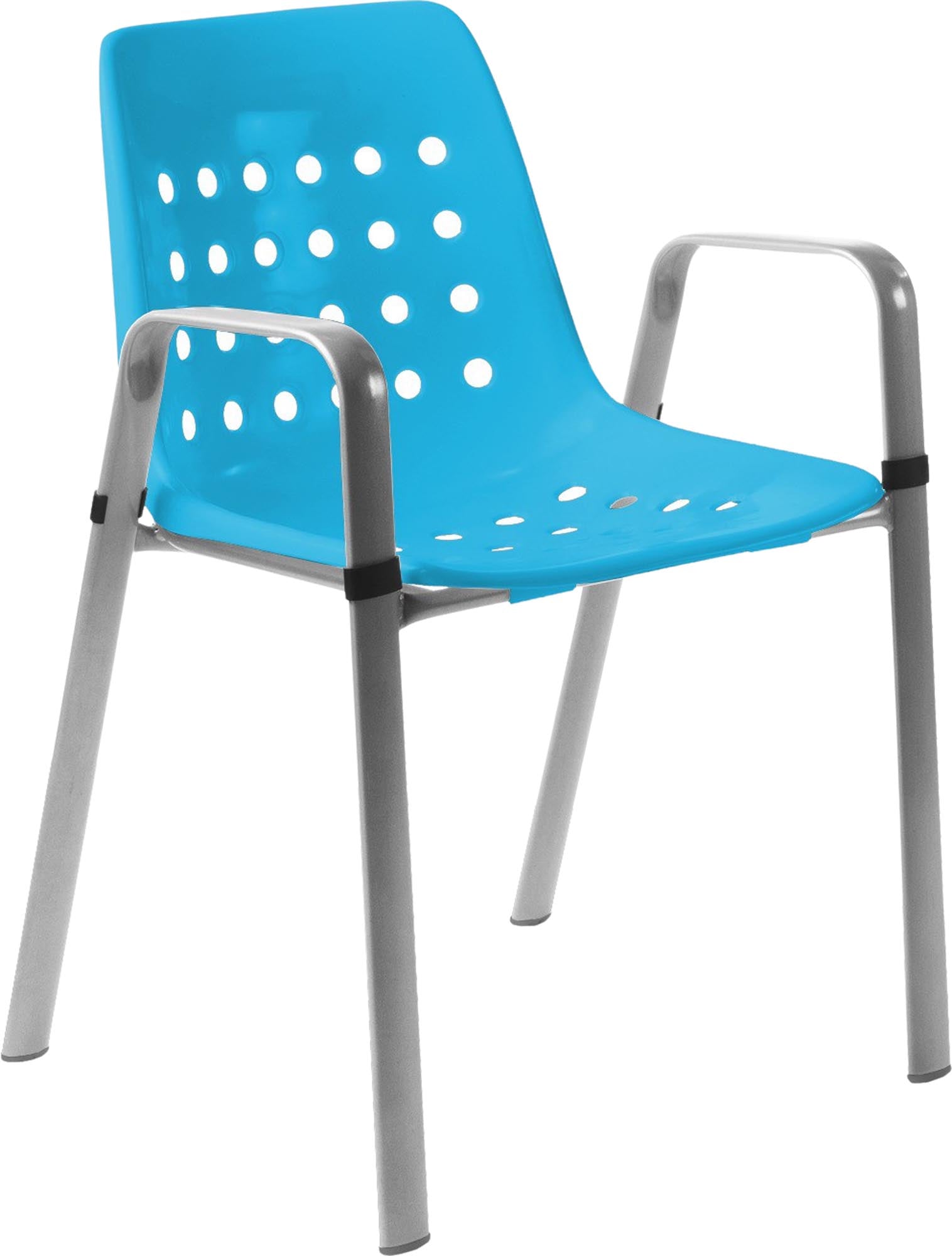 Bermuda Schalen-Gartenstuhl mit Armlehne rundoval in Türkis / Feuerverzinkt präsentiert im Onlineshop von KAQTU Design AG. Gartenstuhl mit Armlehnen ist von Schaffner