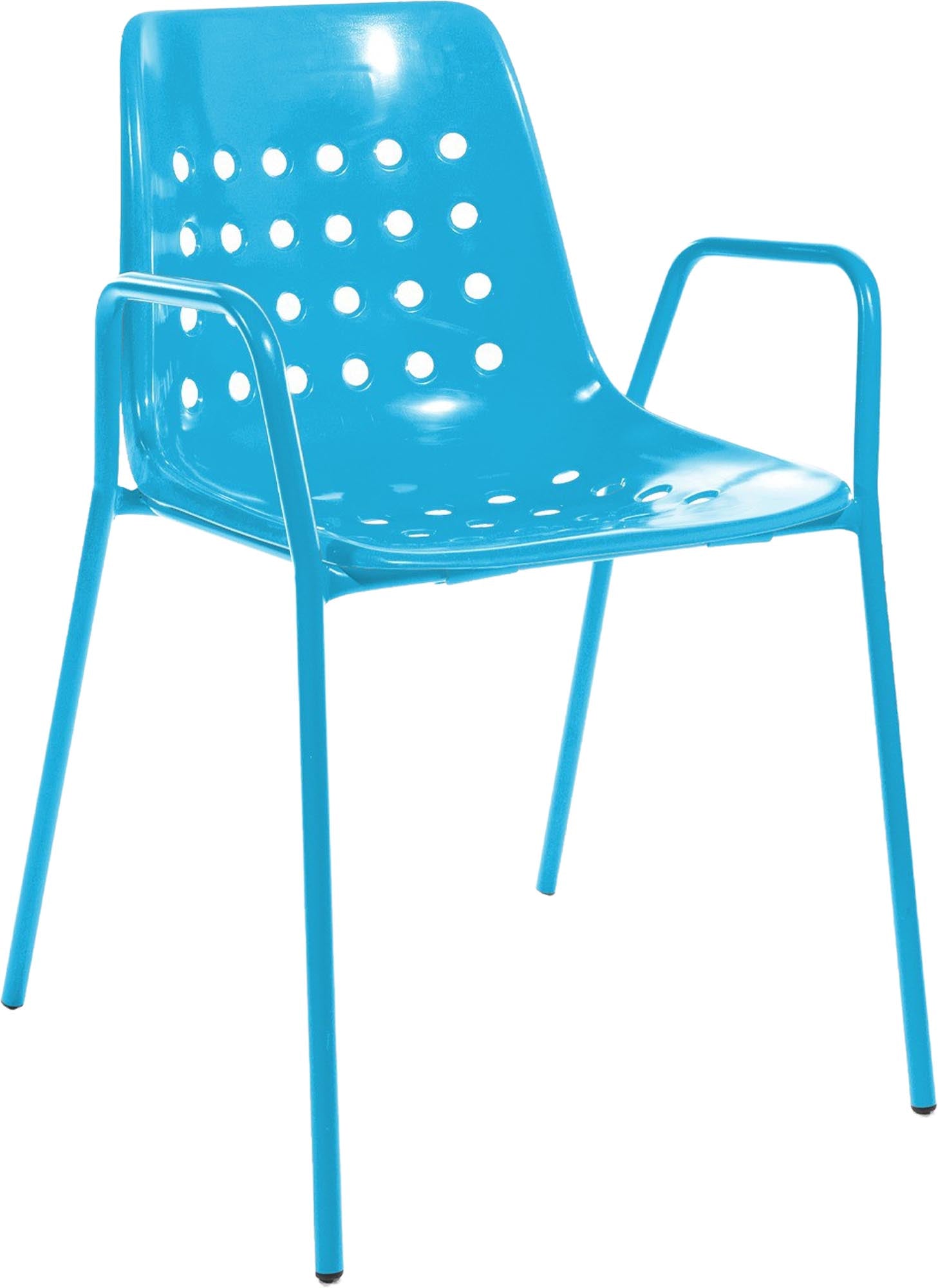 Bermuda Schalen-Gartenstuhl mit Armlehne rund in Türkis präsentiert im Onlineshop von KAQTU Design AG. Gartenstuhl mit Armlehnen ist von Schaffner