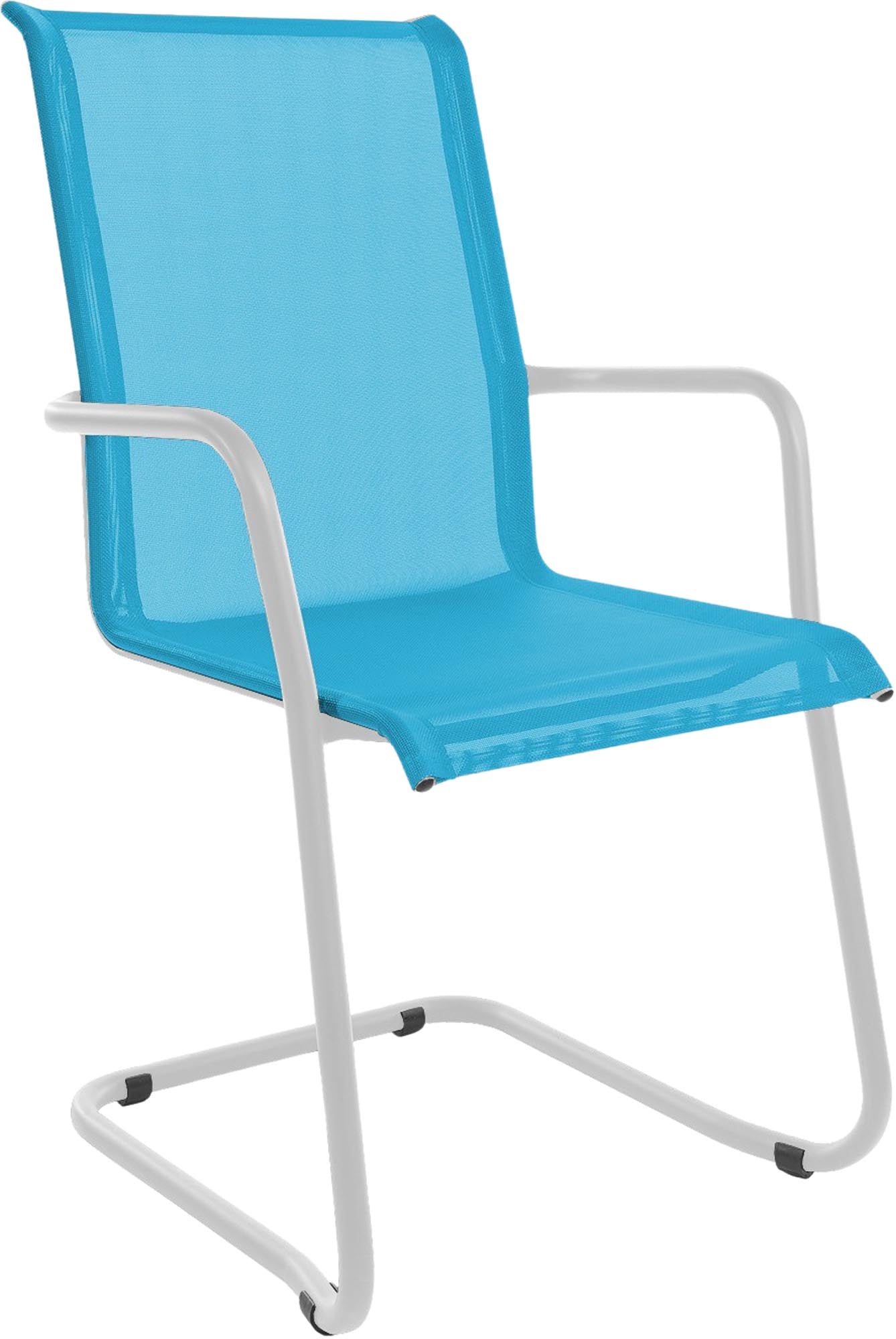 Schaffner Locarno Freischwinger: wetterfester, atmungsaktiver Textil-Gartenstuhl mit Armlehnen, langlebig, stapelbar, in vielen Farben, Schweizer Qualität.