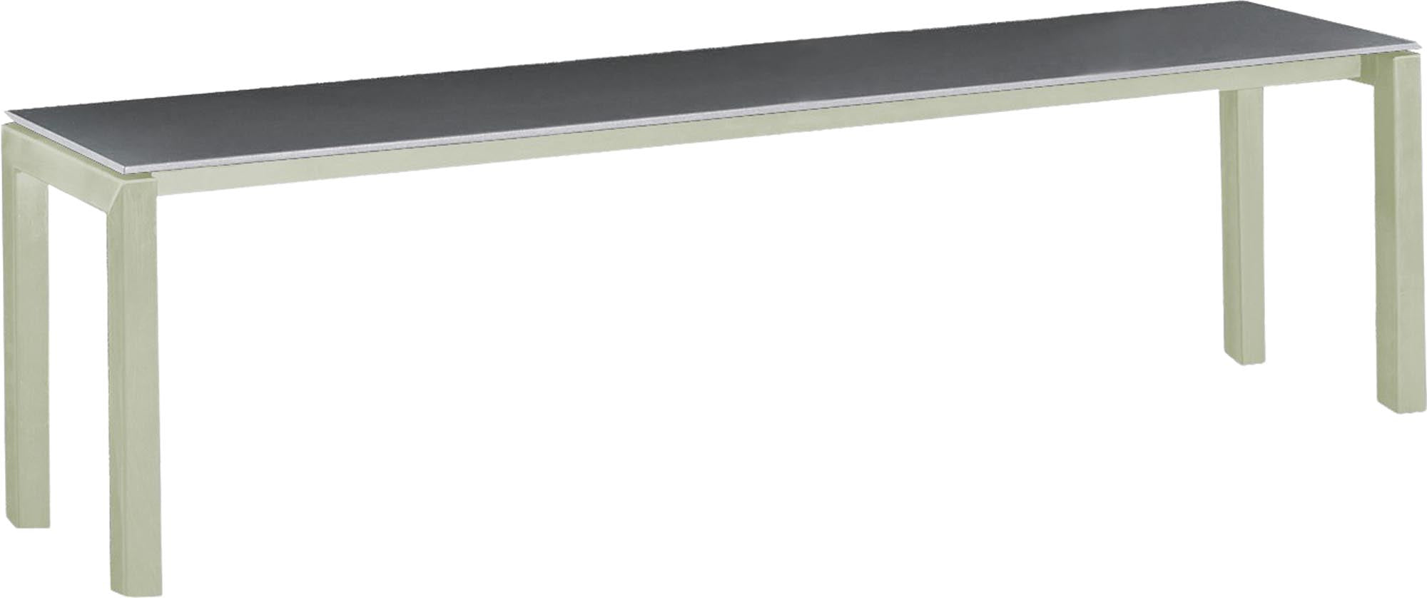 Luzern Glasfaser-Gartenbank Decor 160x32 in Graphit / Pastellgrün präsentiert im Onlineshop von KAQTU Design AG. Gartenbank ist von Schaffner