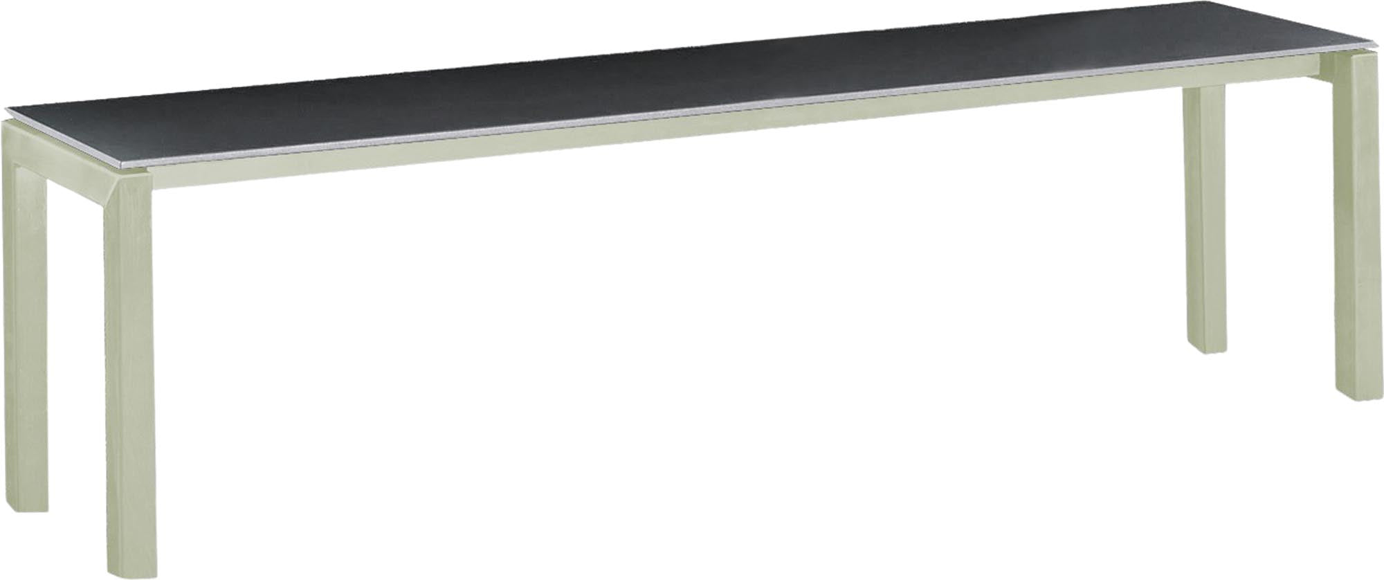 Luzern Glasfaser-Gartenbank Decor 160x32 in Anthrazit / Pastellgrün präsentiert im Onlineshop von KAQTU Design AG. Gartenbank ist von Schaffner