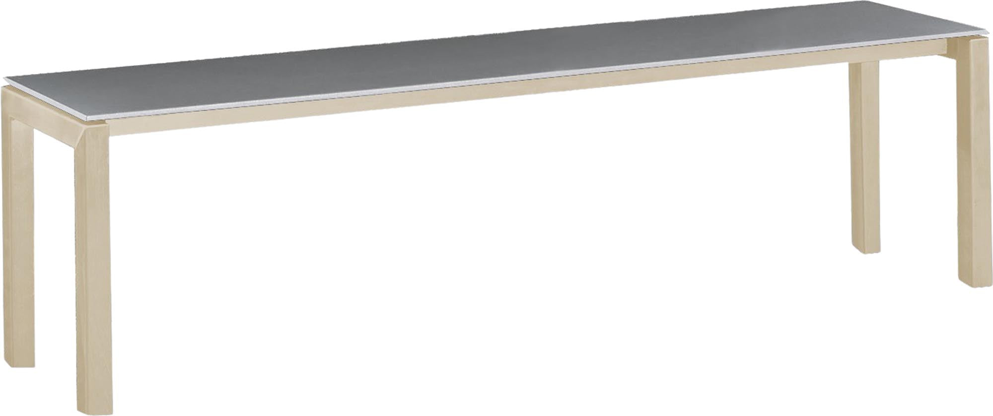 Luzern Glasfaser-Gartenbank Decor 160x32 in Alusilber / Pastellsand präsentiert im Onlineshop von KAQTU Design AG. Gartenbank ist von Schaffner