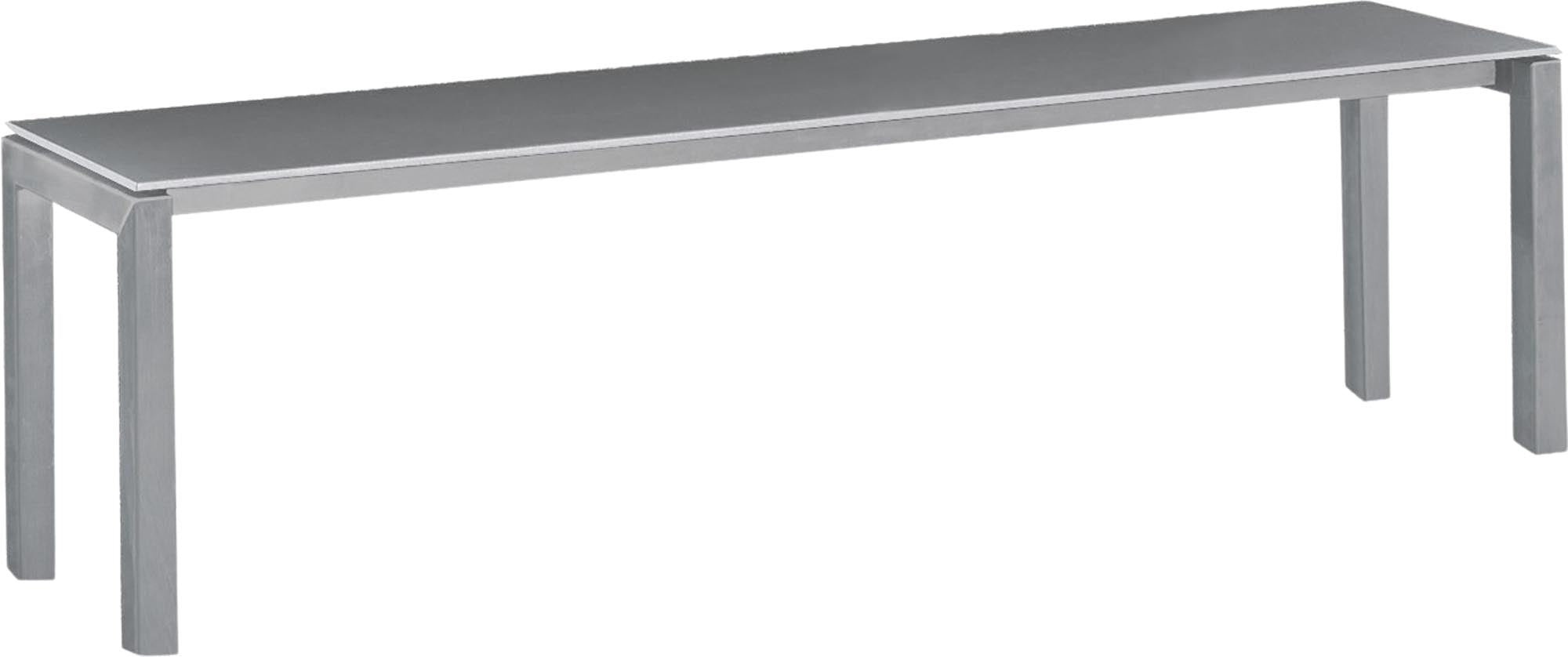 Luzern Glasfaser-Gartenbank Decor 160x32 in Alusilber / Alusilber präsentiert im Onlineshop von KAQTU Design AG. Gartenbank ist von Schaffner