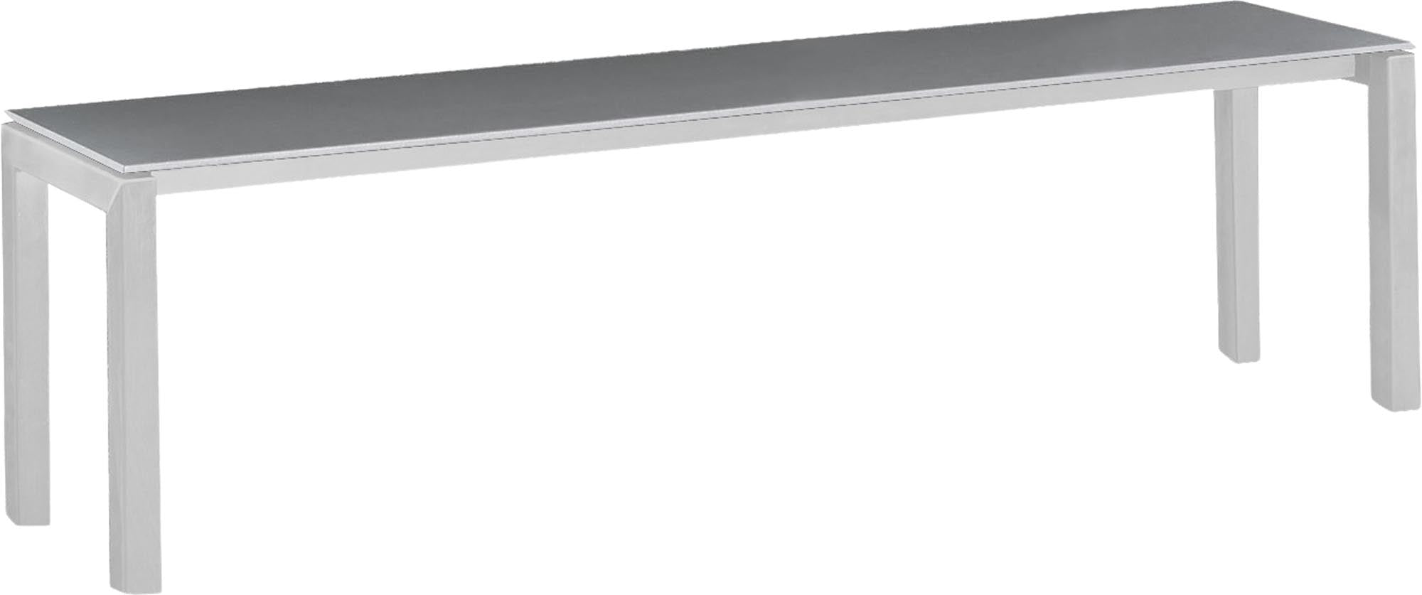 Luzern Glasfaser-Gartenbank Decor 160x32 in Alusilber / Weiss präsentiert im Onlineshop von KAQTU Design AG. Gartenbank ist von Schaffner