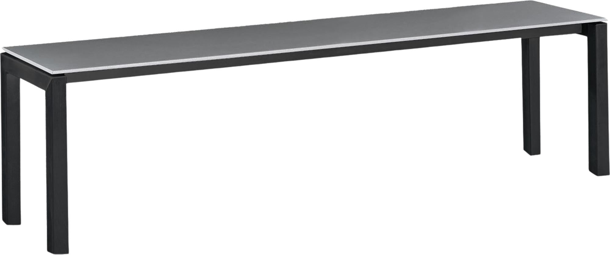 Luzern Glasfaser-Gartenbank Decor 160x32 in Alusilber / Schwarz präsentiert im Onlineshop von KAQTU Design AG. Gartenbank ist von Schaffner