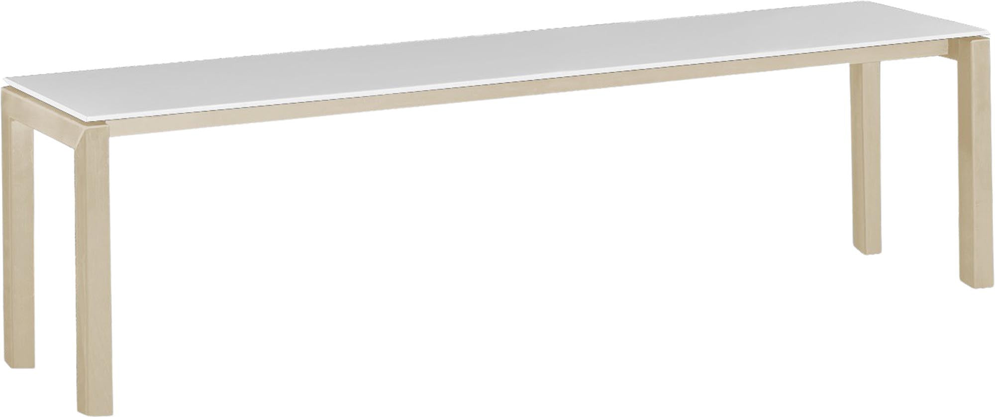 Luzern Glasfaser-Gartenbank Decor 160x32 in Weiss / Pastellsand präsentiert im Onlineshop von KAQTU Design AG. Gartenbank ist von Schaffner