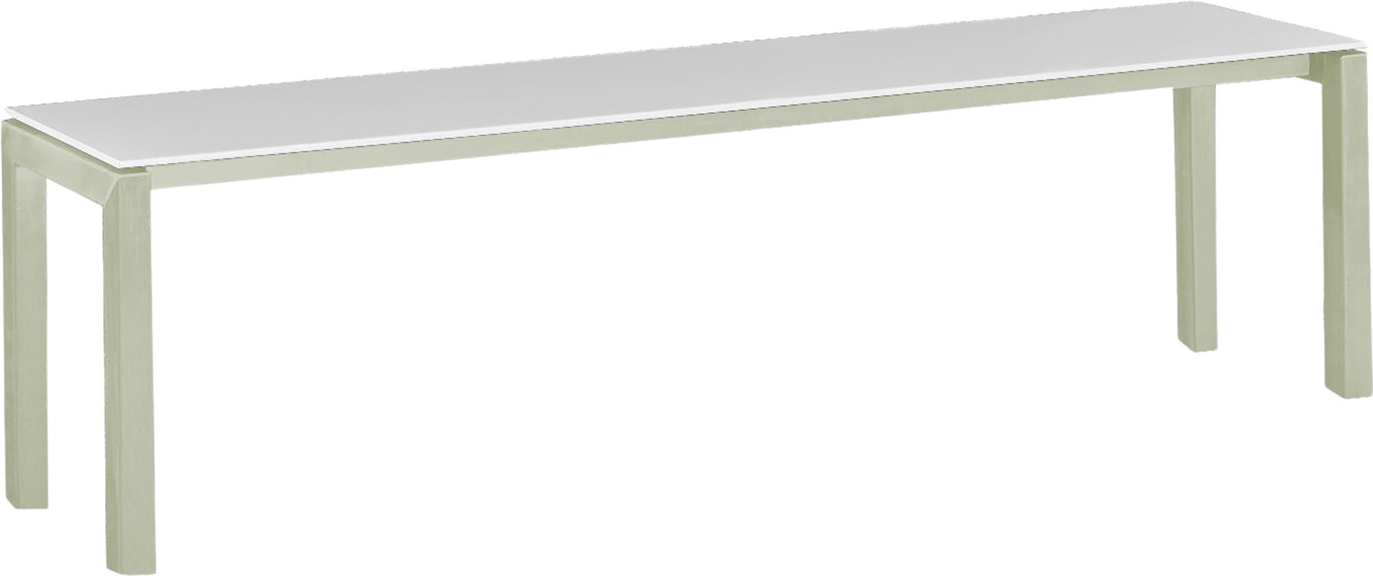 Luzern Glasfaser-Gartenbank Decor 160x32 in Weiss / Pastellgrün präsentiert im Onlineshop von KAQTU Design AG. Gartenbank ist von Schaffner