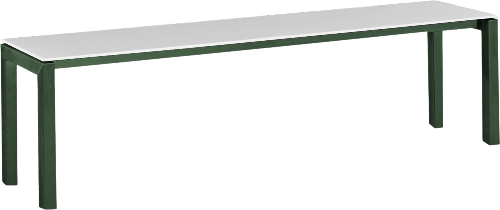 Luzern Glasfaser-Gartenbank Decor 160x32 in Weiss / Tannengrün präsentiert im Onlineshop von KAQTU Design AG. Gartenbank ist von Schaffner