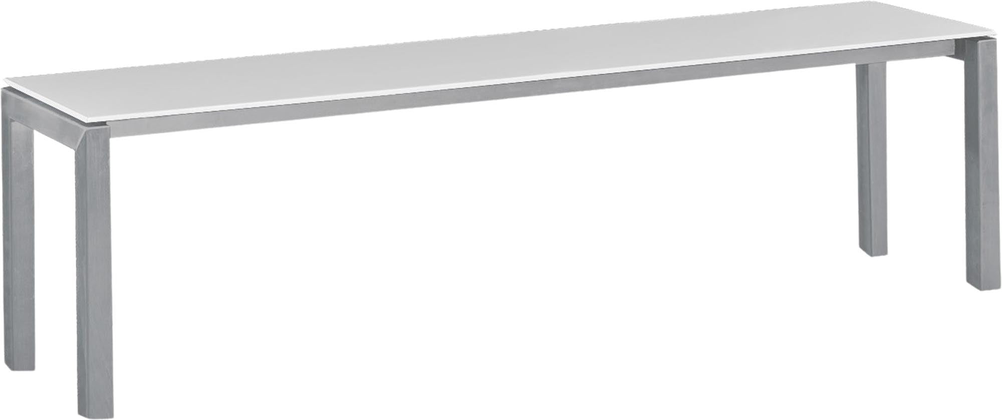 Luzern Glasfaser-Gartenbank Decor 160x32 in Weiss / Alusilber präsentiert im Onlineshop von KAQTU Design AG. Gartenbank ist von Schaffner