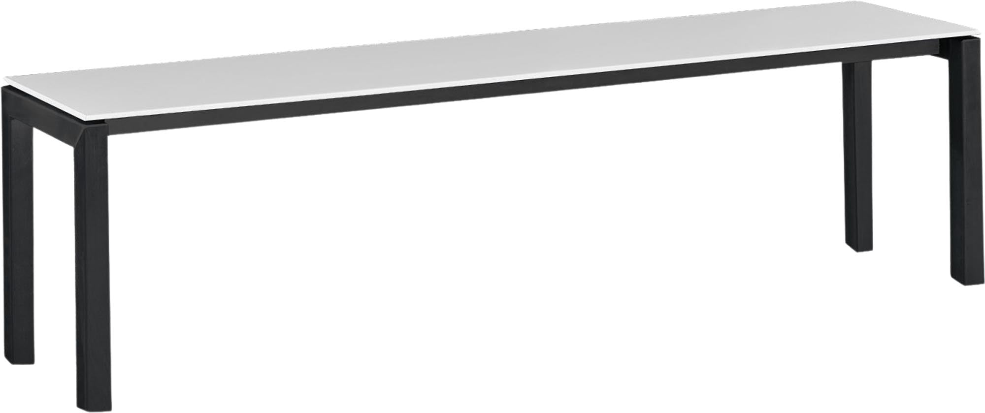 Luzern Glasfaser-Gartenbank Decor 160x32 in Weiss / Schwarz präsentiert im Onlineshop von KAQTU Design AG. Gartenbank ist von Schaffner