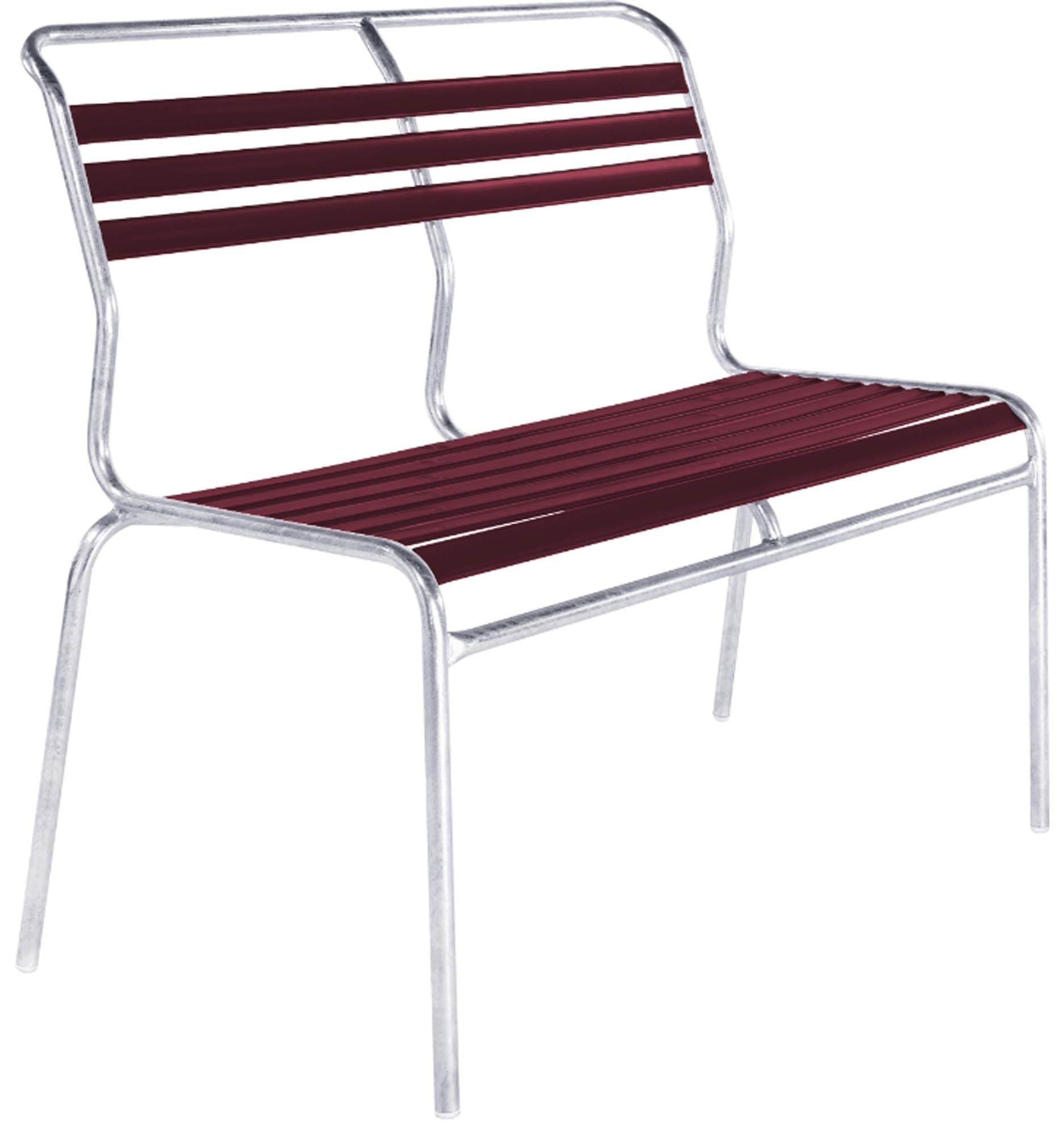 Säntis Lättli-2er Gartenbank ohne Armlehne in Bordeaux präsentiert im Onlineshop von KAQTU Design AG. Gartenbank ist von Schaffner