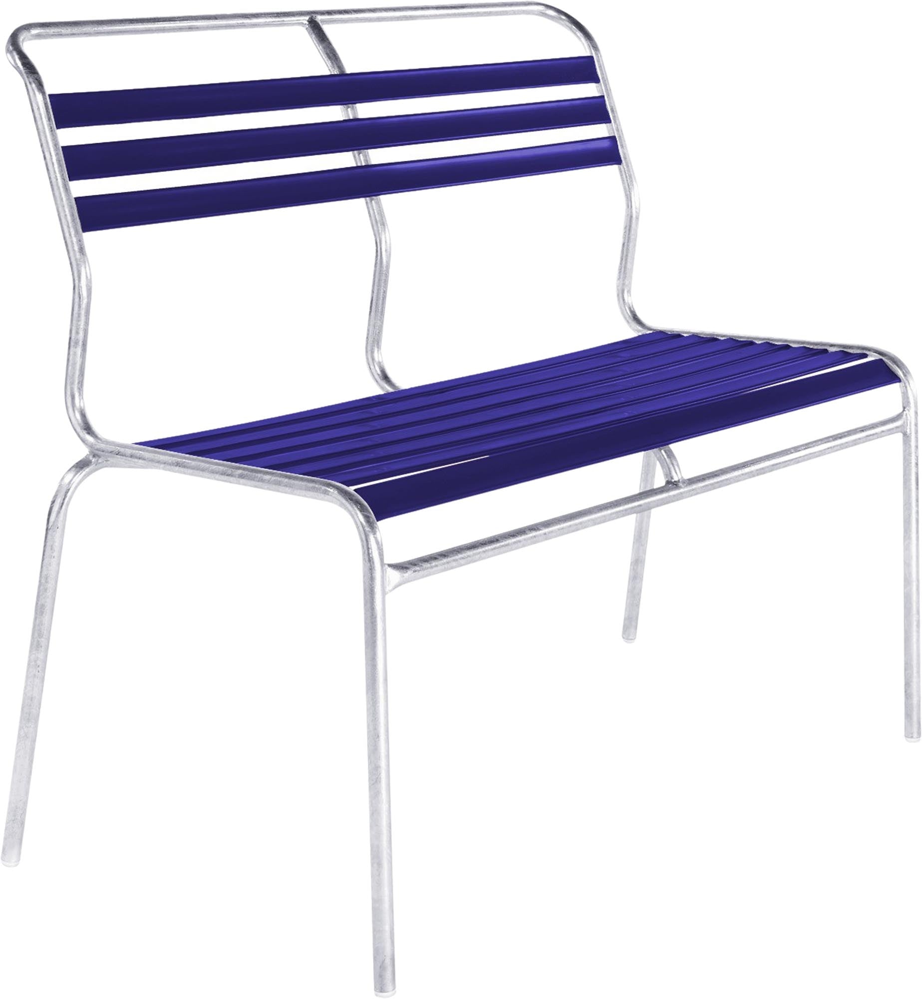 Säntis Lättli-2er Gartenbank ohne Armlehne in Blau präsentiert im Onlineshop von KAQTU Design AG. Gartenbank ist von Schaffner