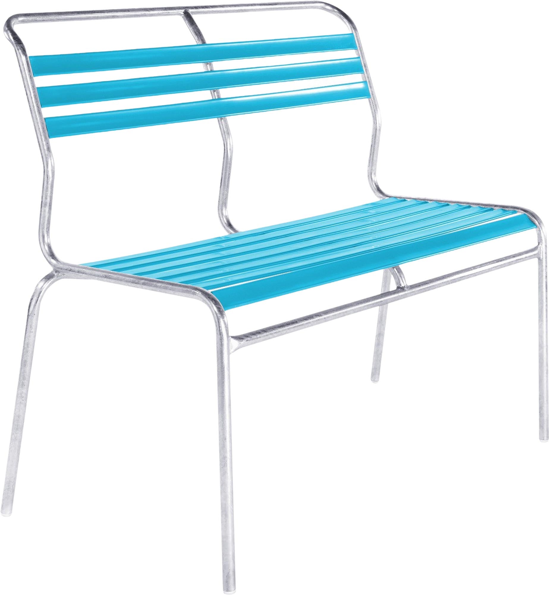 Säntis Lättli-2er Gartenbank ohne Armlehne in Türkis präsentiert im Onlineshop von KAQTU Design AG. Gartenbank ist von Schaffner