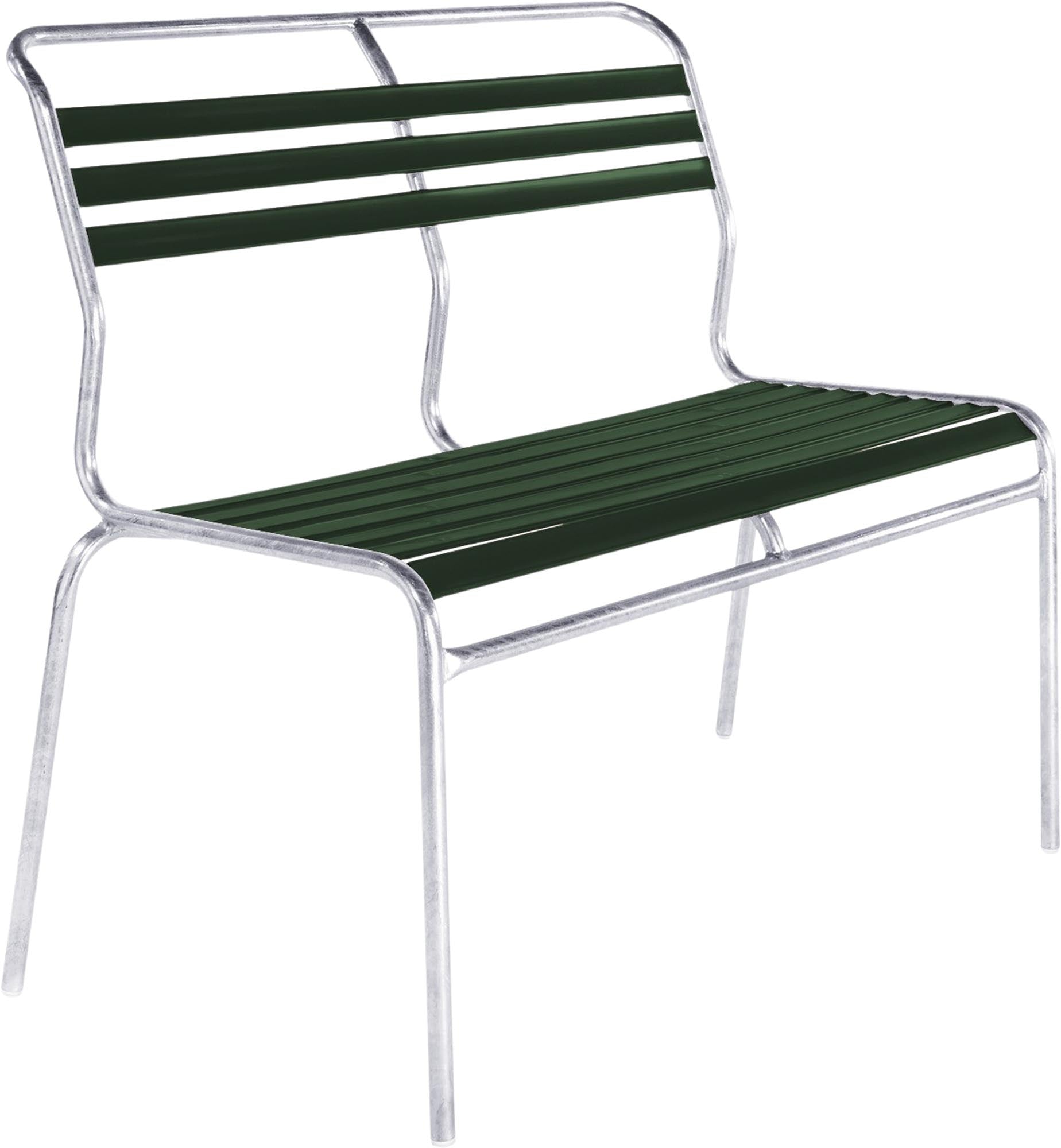 Säntis Lättli-2er Gartenbank ohne Armlehne in Tannengrün präsentiert im Onlineshop von KAQTU Design AG. Gartenbank ist von Schaffner